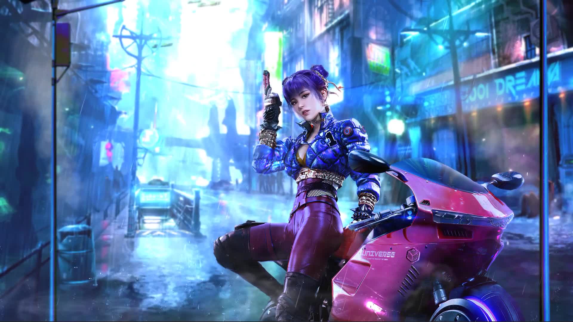 Asian Girl With Bike Live Wallpaper