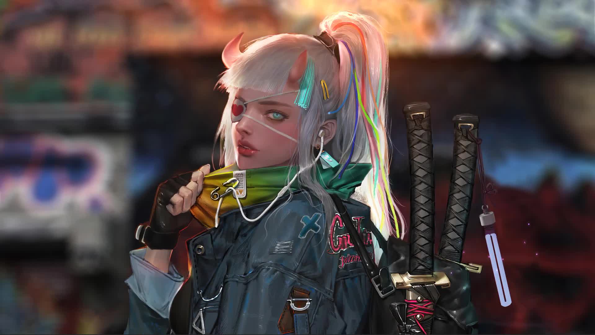Cyberpunk Devil Girl Live Wallpaper
