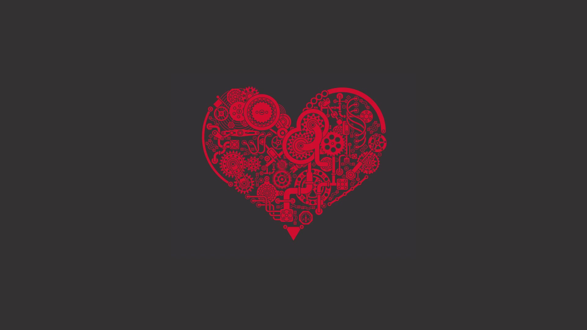 Geared Heart Minimalism Live Desktop Wallpaper