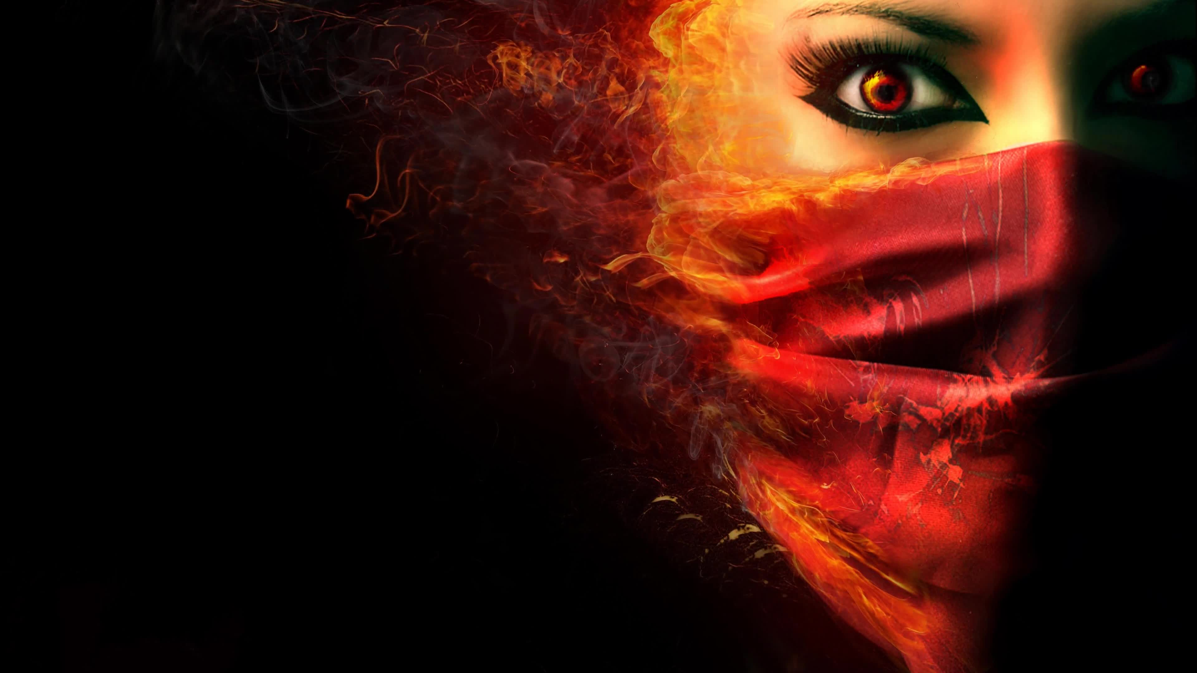 Fire  Deamon  Girl  By  DesktopHut