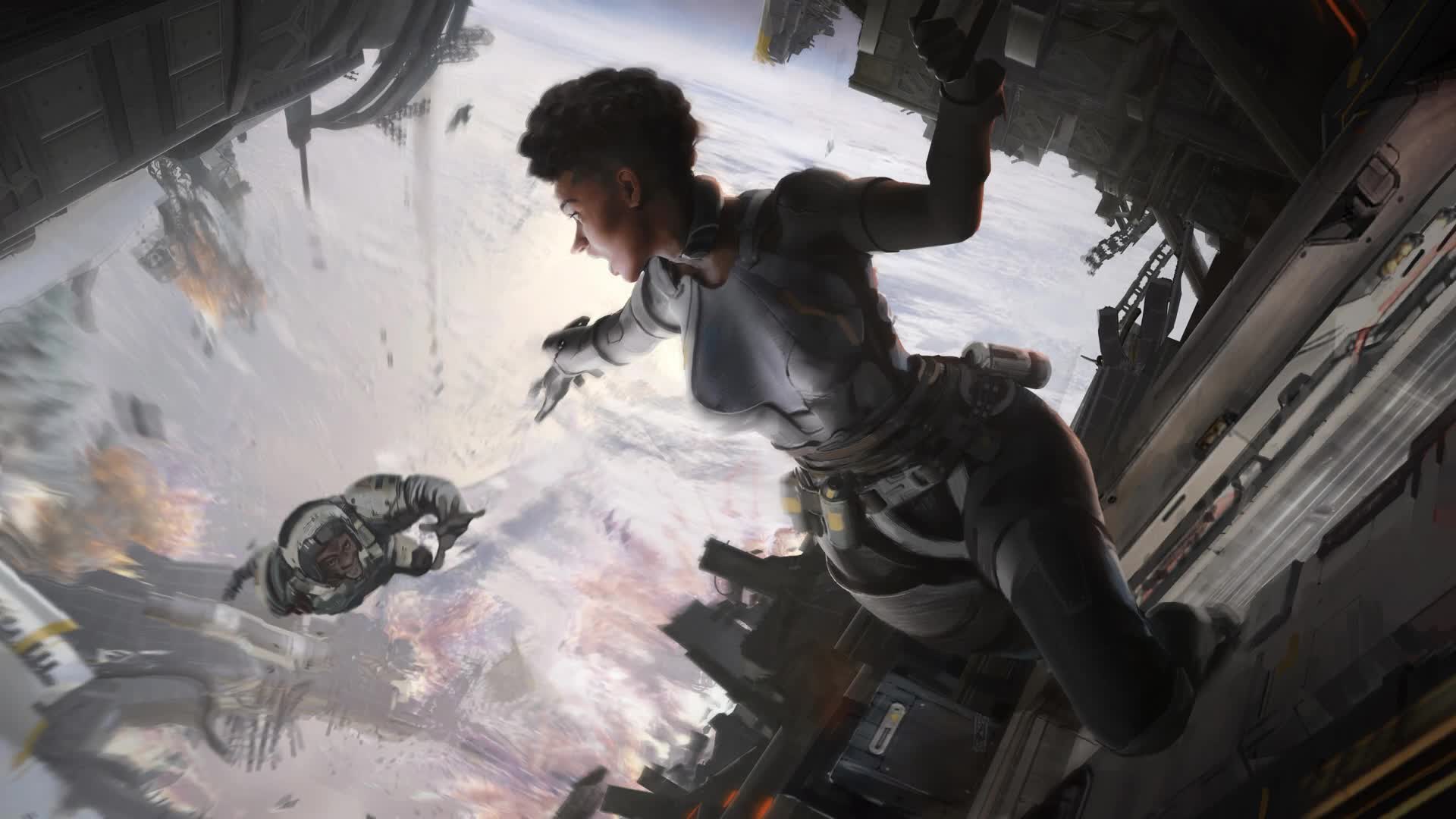 Apex  Legends  Explosion  On  Spacecraft  Live  Desktop  Wallpaper