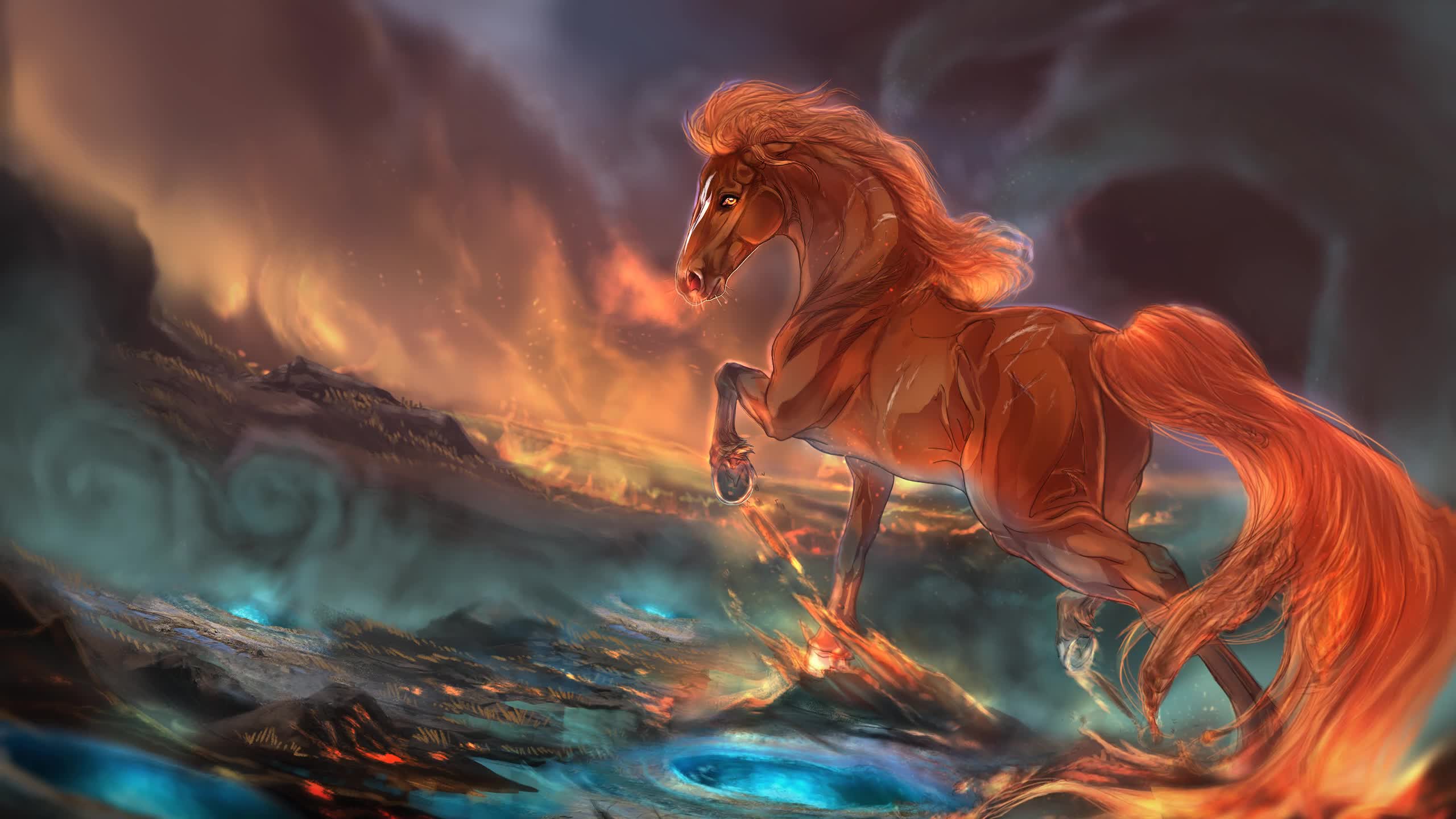 Fantasy  Horse  Sea  2K  Live  Wallpaper
