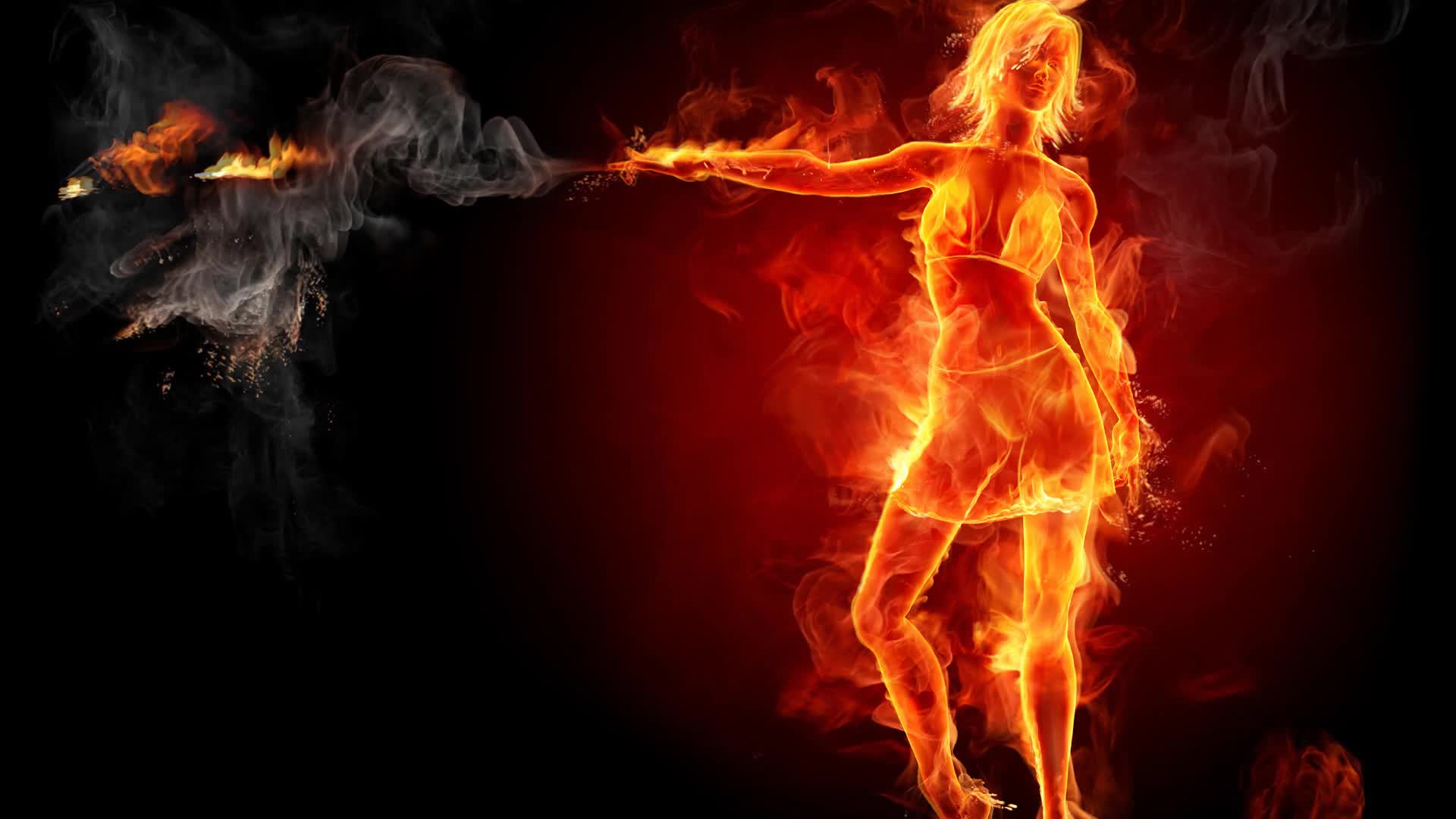Fire  Girl  Live  Wallpaper