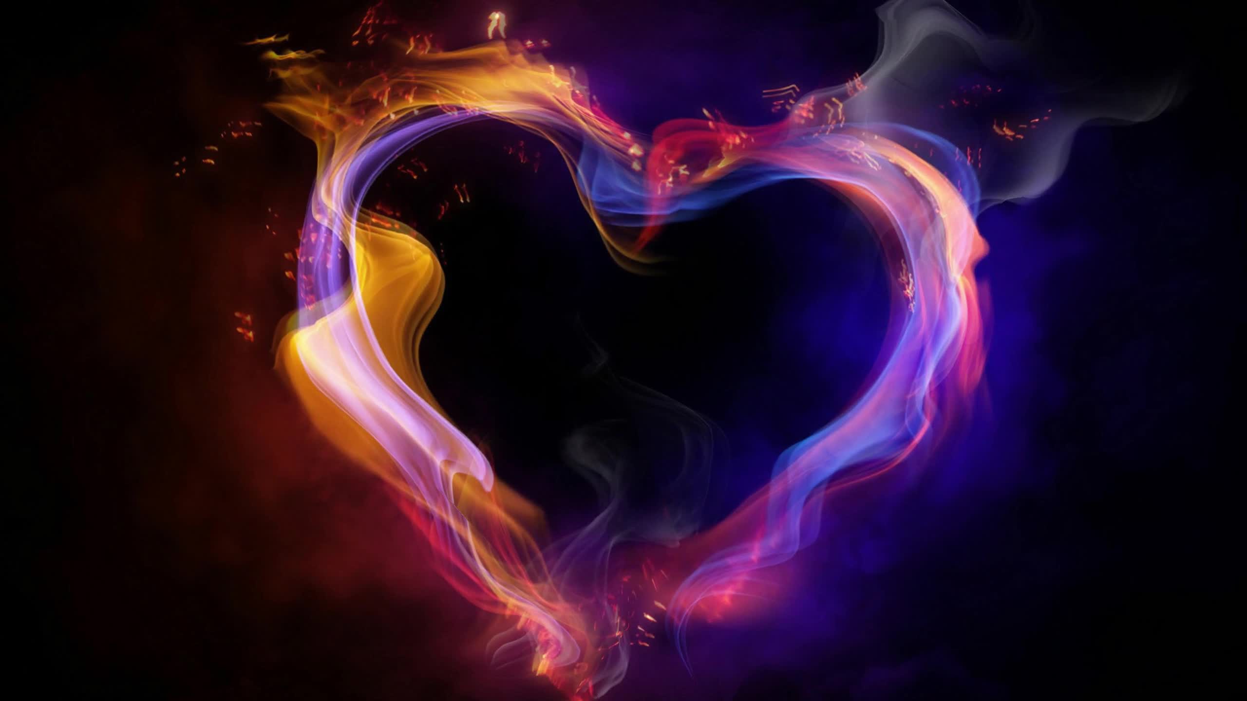Cute  Fire  Smoke  Heart  2K  Live  Wallpaper