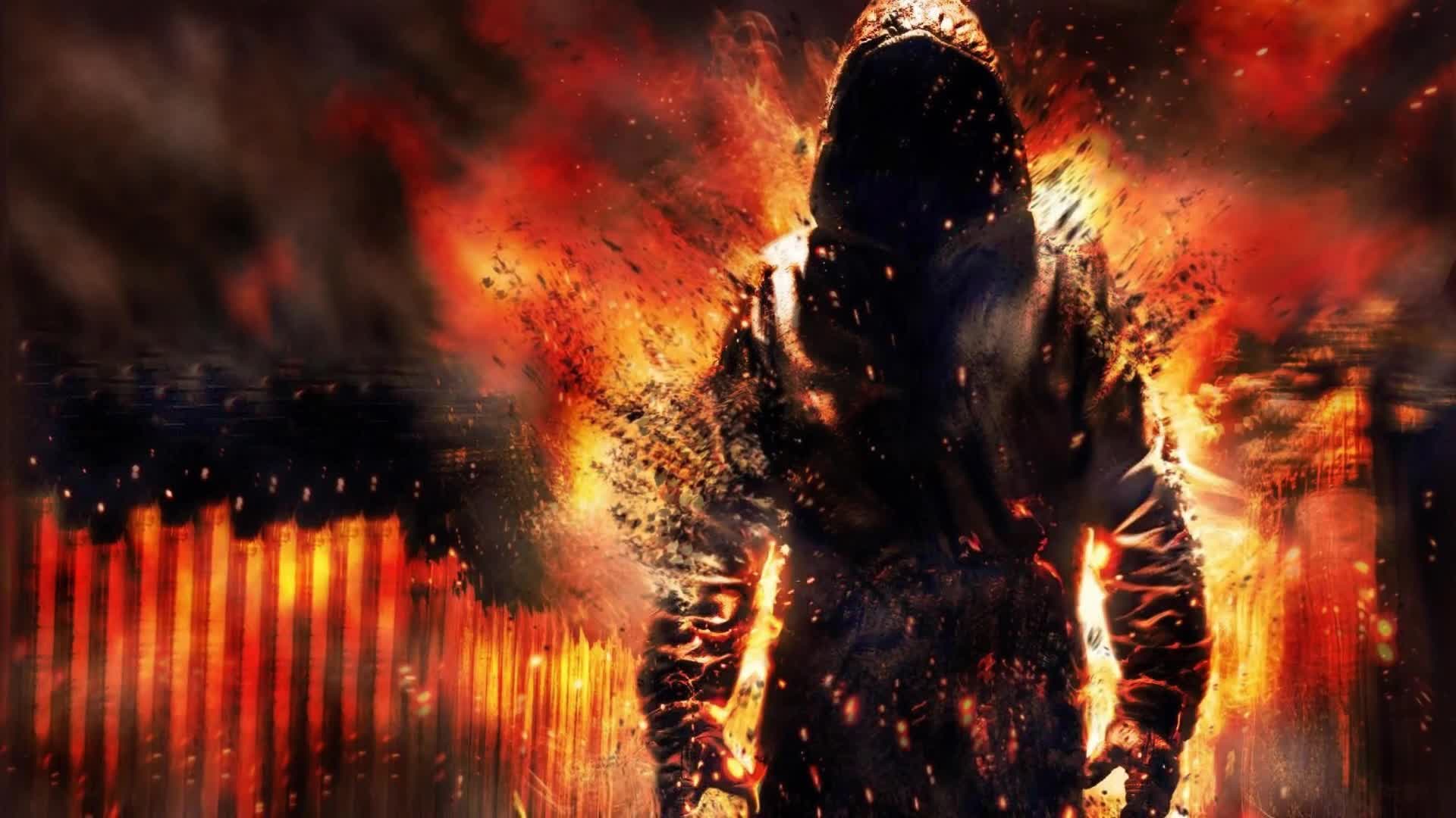 Fantasy  Artwork  Human  In  Fire  Live  Wallpaper