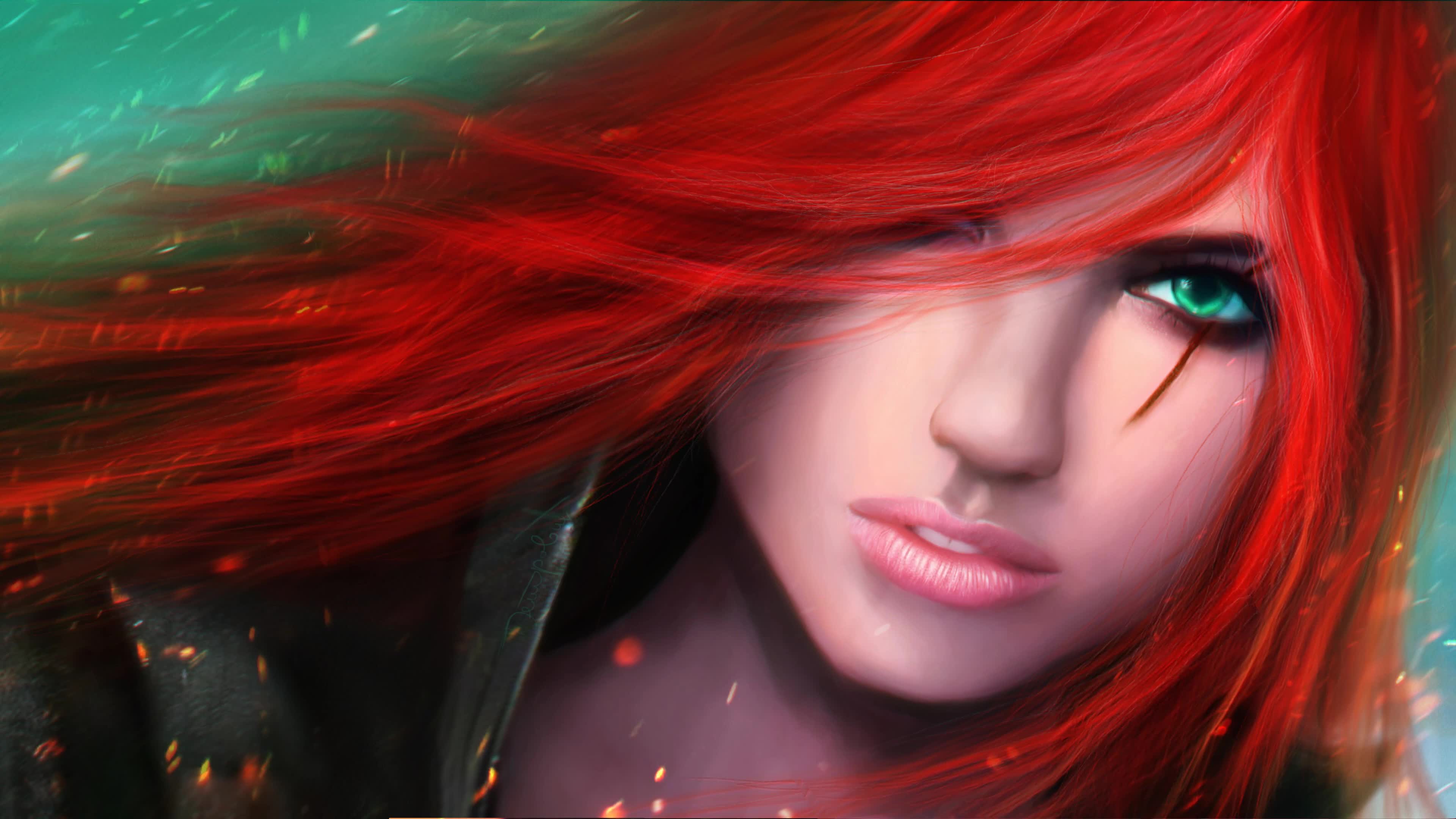 Katarina  Lol  Redhead  Girl  Live  Wallpaper