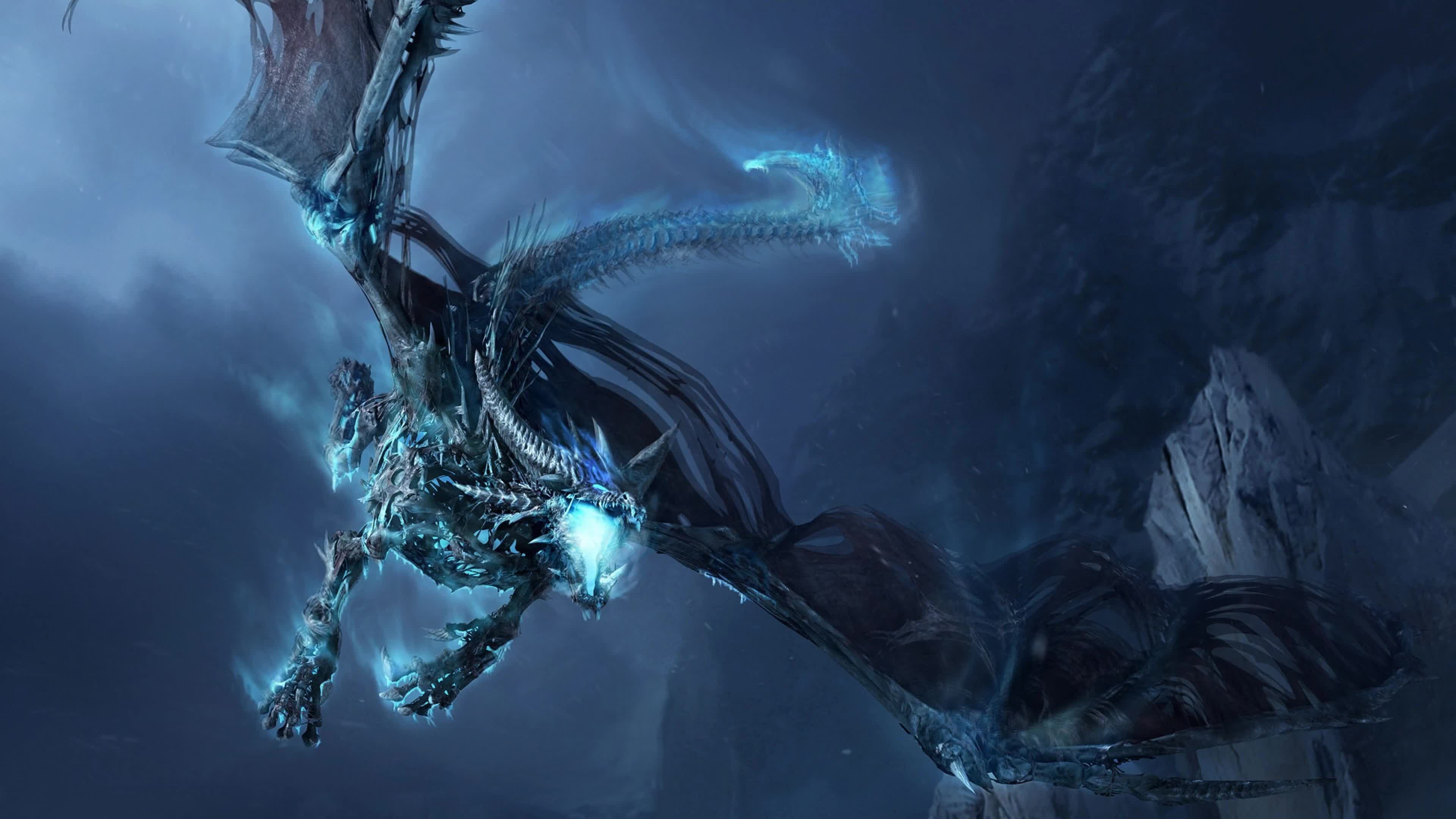 Blue  Dragon  Big  Wings  Got  Live  4K  Wallpaper