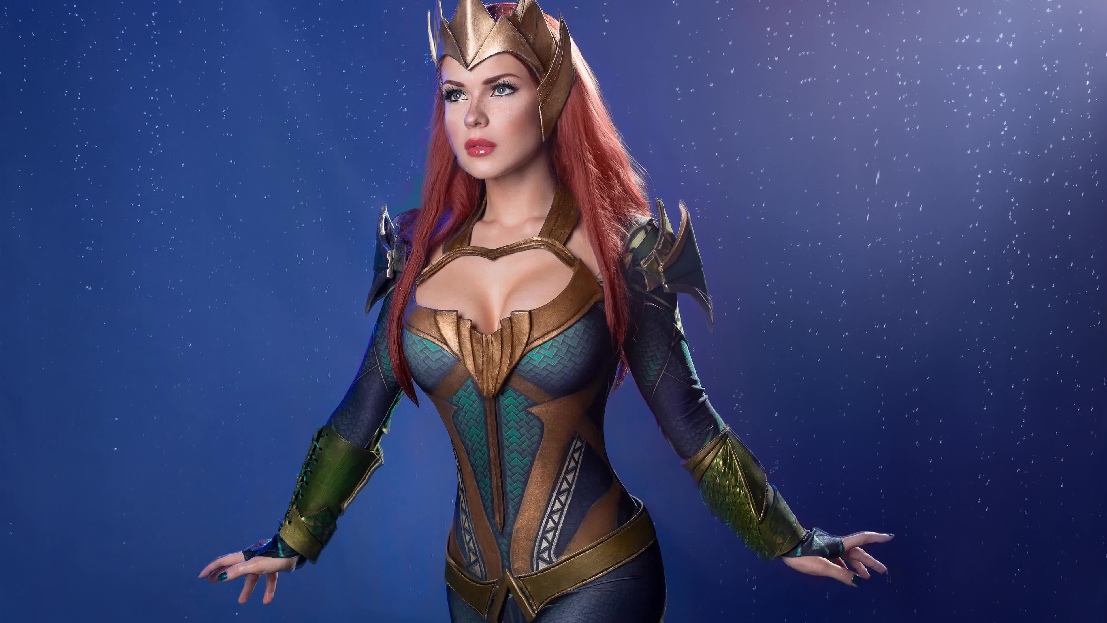 Pink  Hair  Mera  Dc  Comics  Blue  Eyes  Girl  Lipstick  4K  Live  Wallpaper