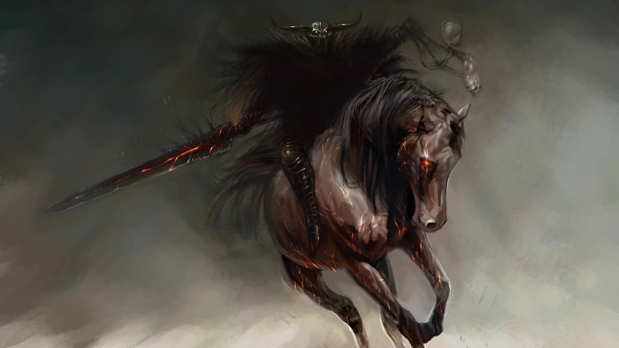 The  Legend  Of  Horsey  Black  Knight  2K  Live  Wallpaper