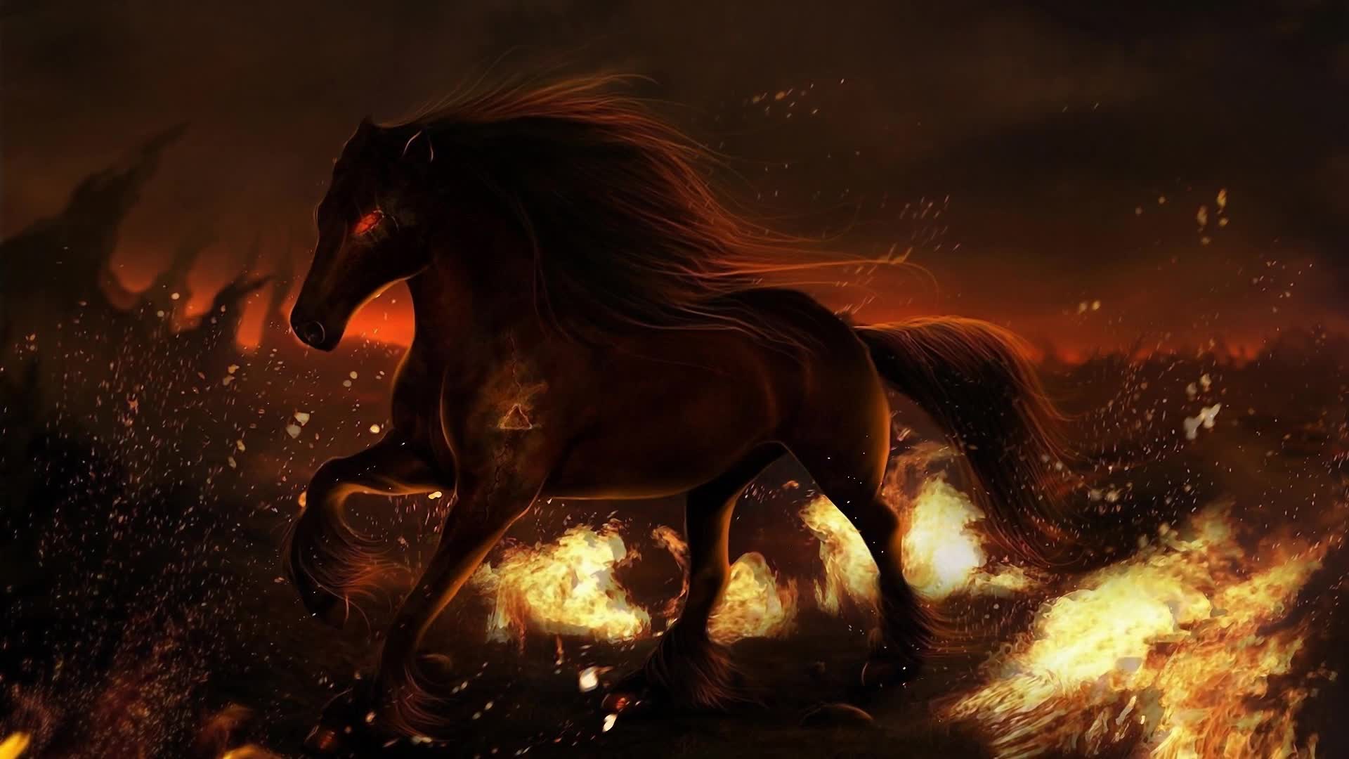 War  Horse  Fire  Flames  Live  Wallpaper