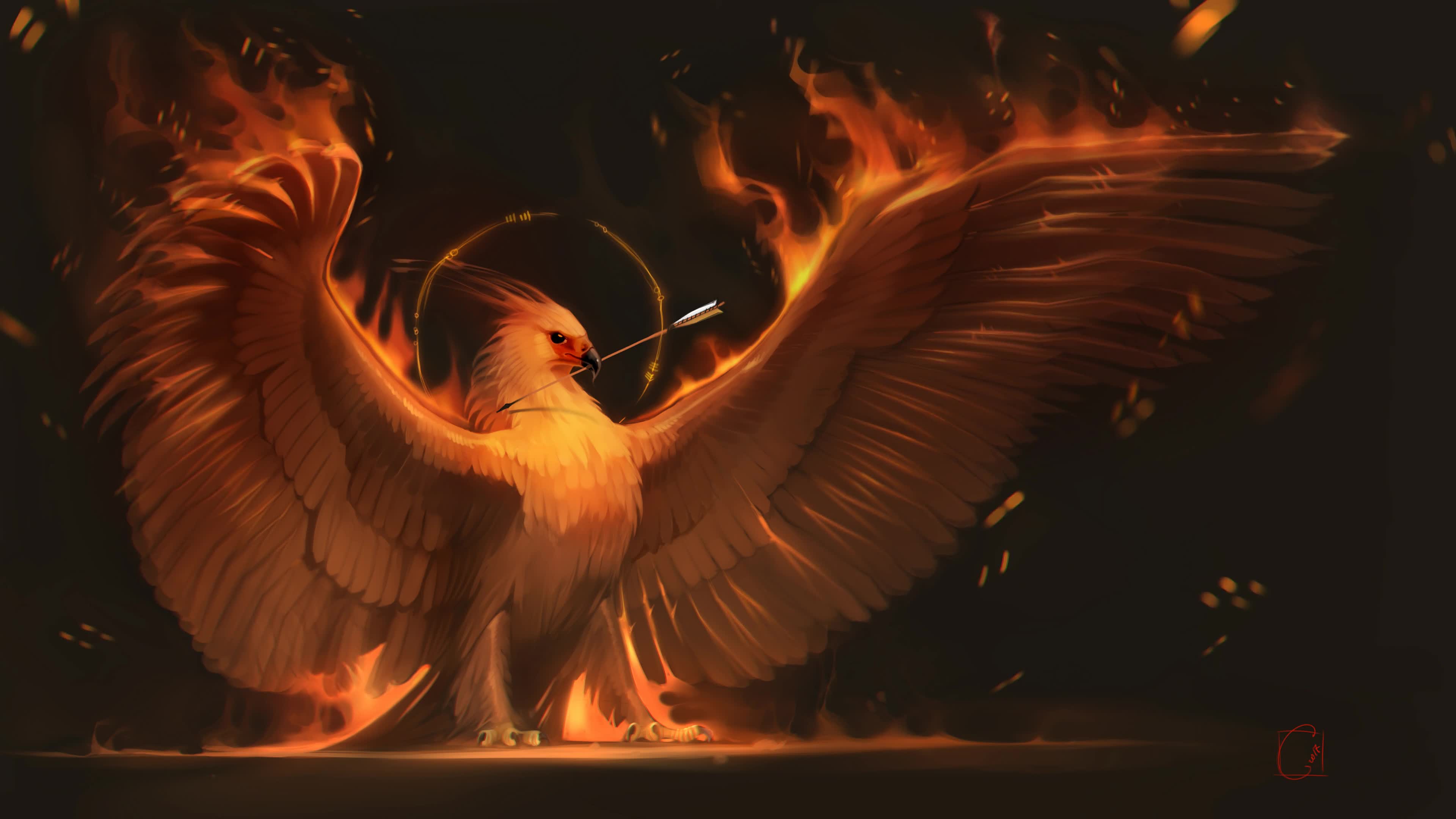 War  Phoenix  Arrow  Fire  4K  Live  Wallpaper