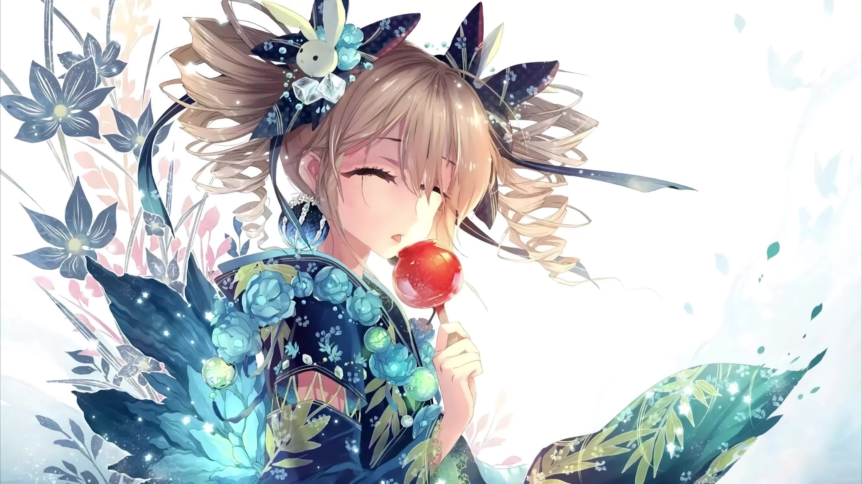 Cute Anime Flower Girl Live Wallpaper