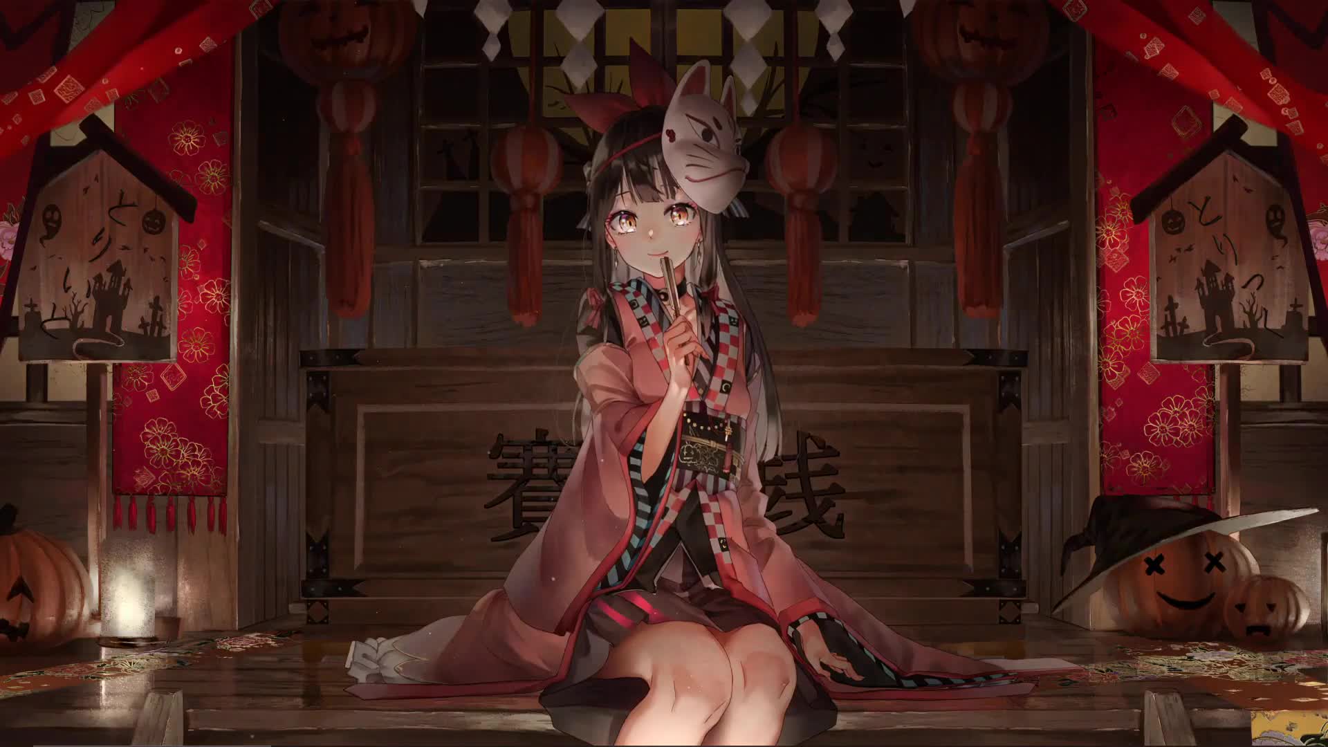 Halloween Anime Girl Animaed Windows