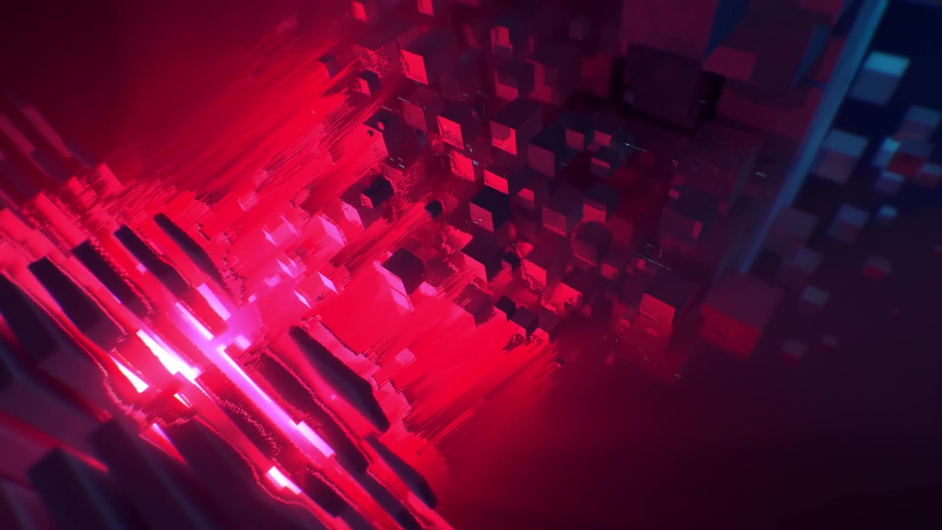 Abstract Geometric Multicolor Bright Glitch 3D Animated Wallpaper