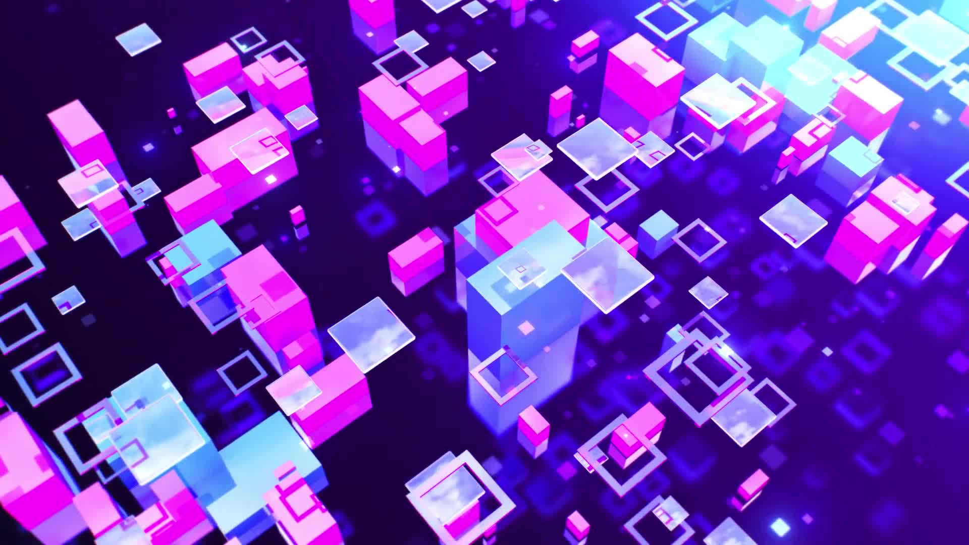 Abstract Modern Geometric Bright Colorful 3D Animated Wallpaper