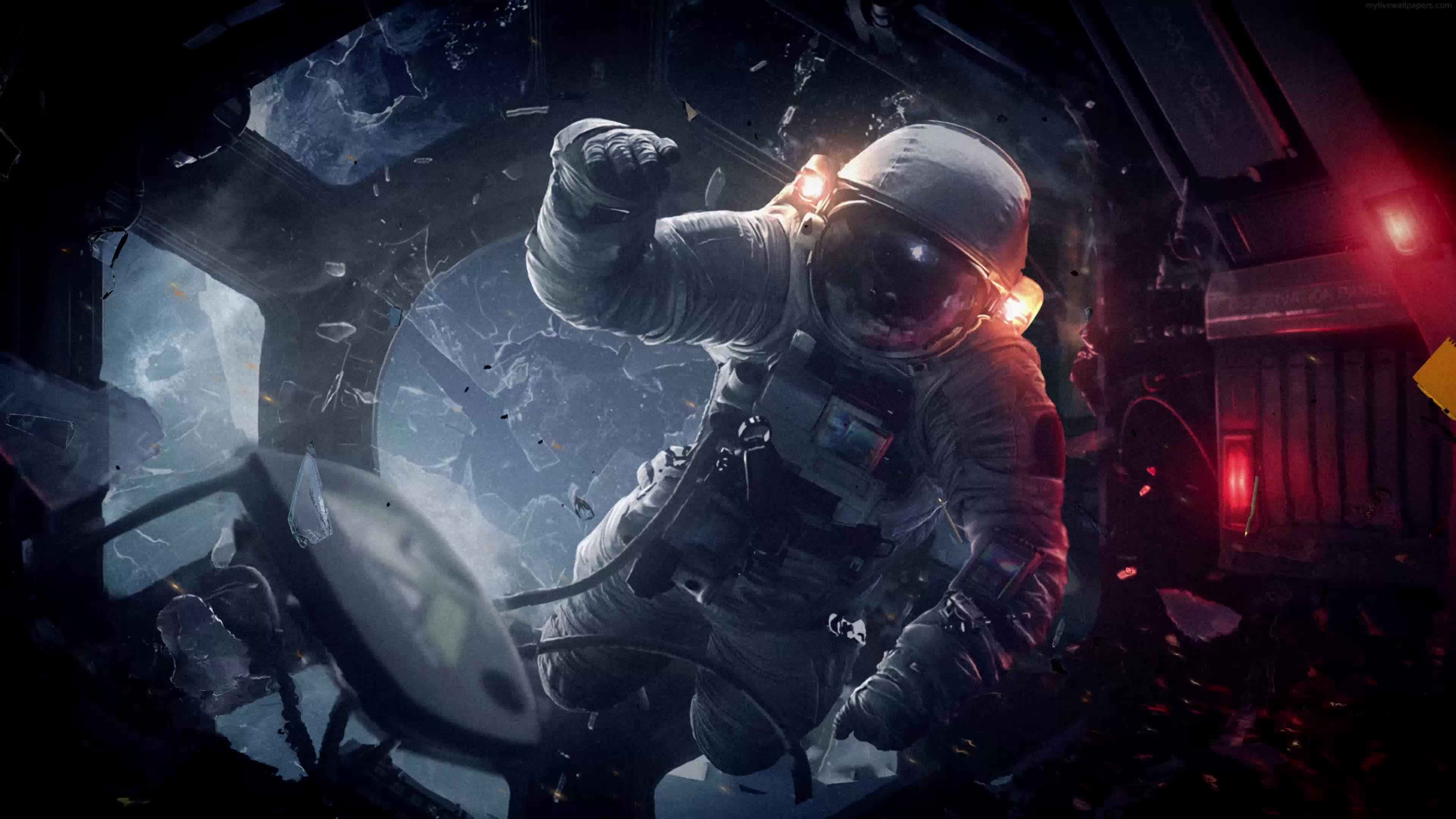 Accident in Space 4K Animated Wallpaper live wallpaper