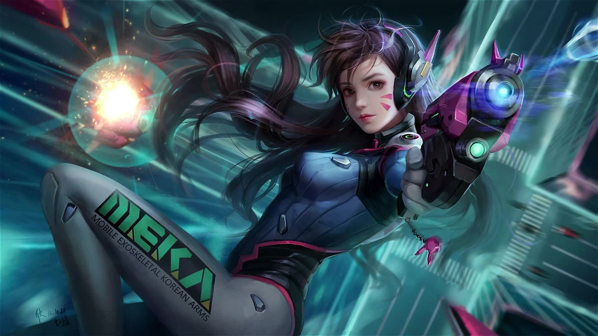 Falling DvA Overwatch Animated Wallpaper