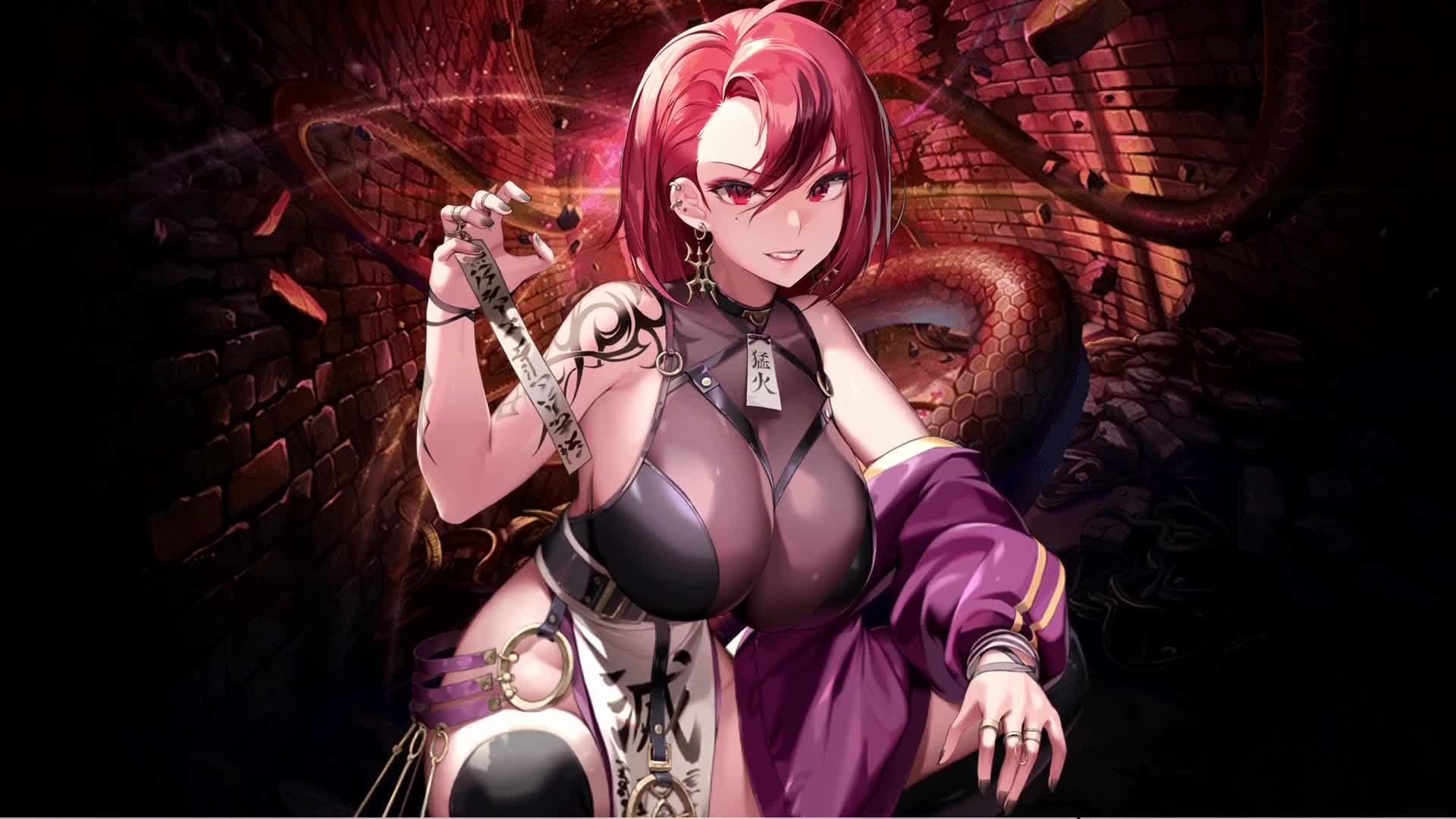 Game Destiny Child 命運之子 Red Hair Rawrr Girl Live Wallpaper