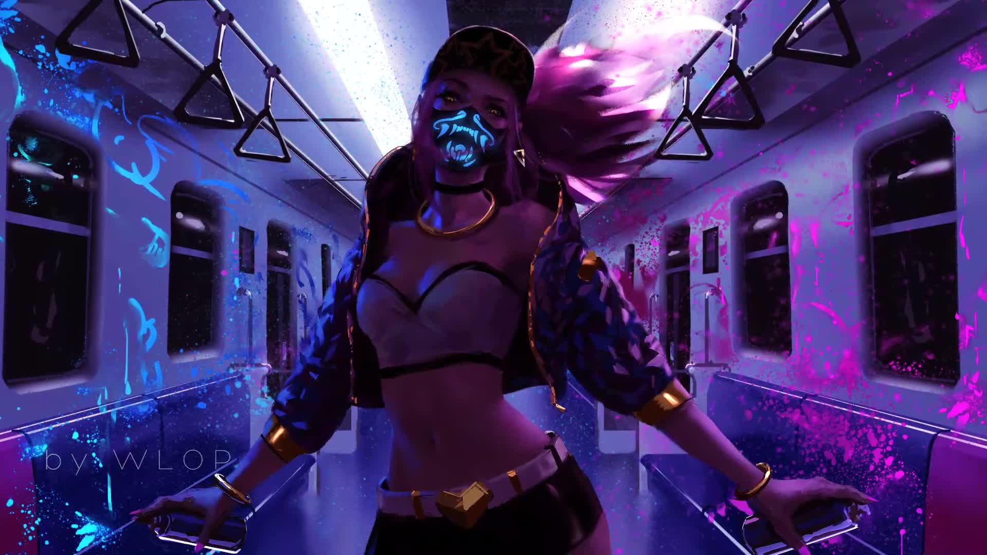 KDA Akali by WLOP Live Wallpaper live wallpaper