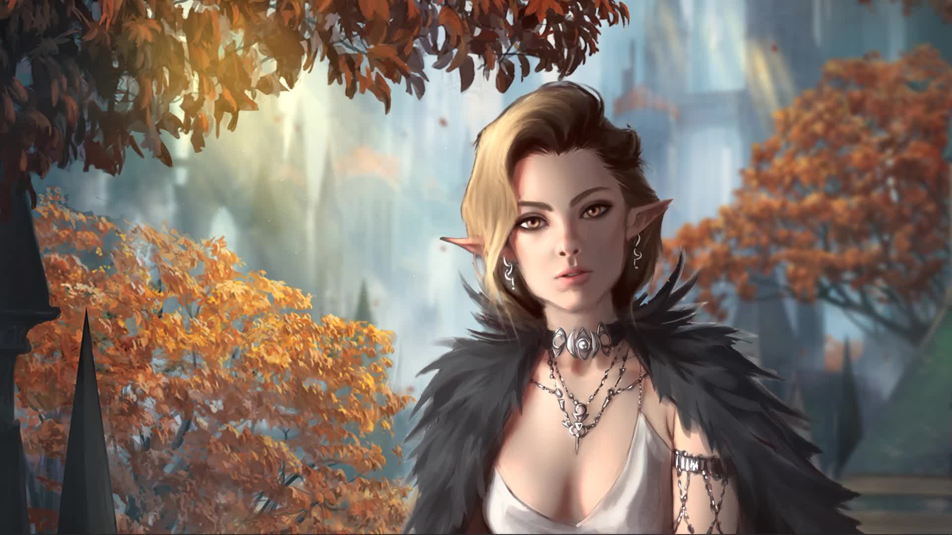 Elf Girl With Cute Eyes HD Live Wallpaper