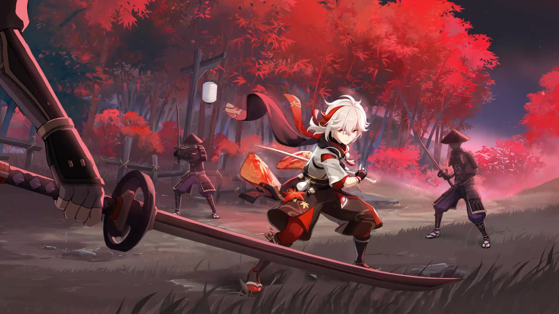 Anime Kaedehara Kazuha Game Genshin Impact Live Wallpaper