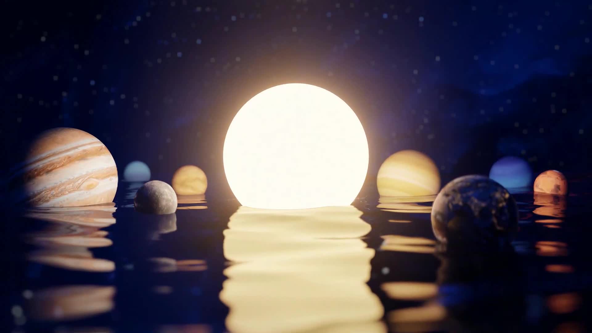 Solar System in Ocean Live Wallpaper