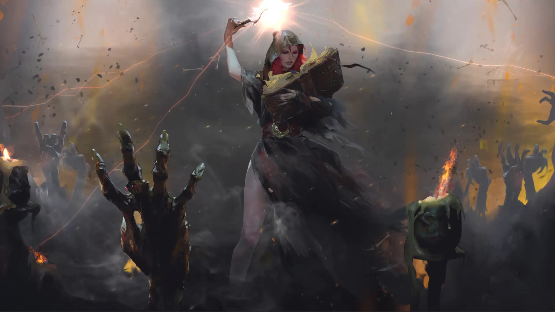 Dark Fantasy Apprentice Necromancer Girl Live Wallpaper