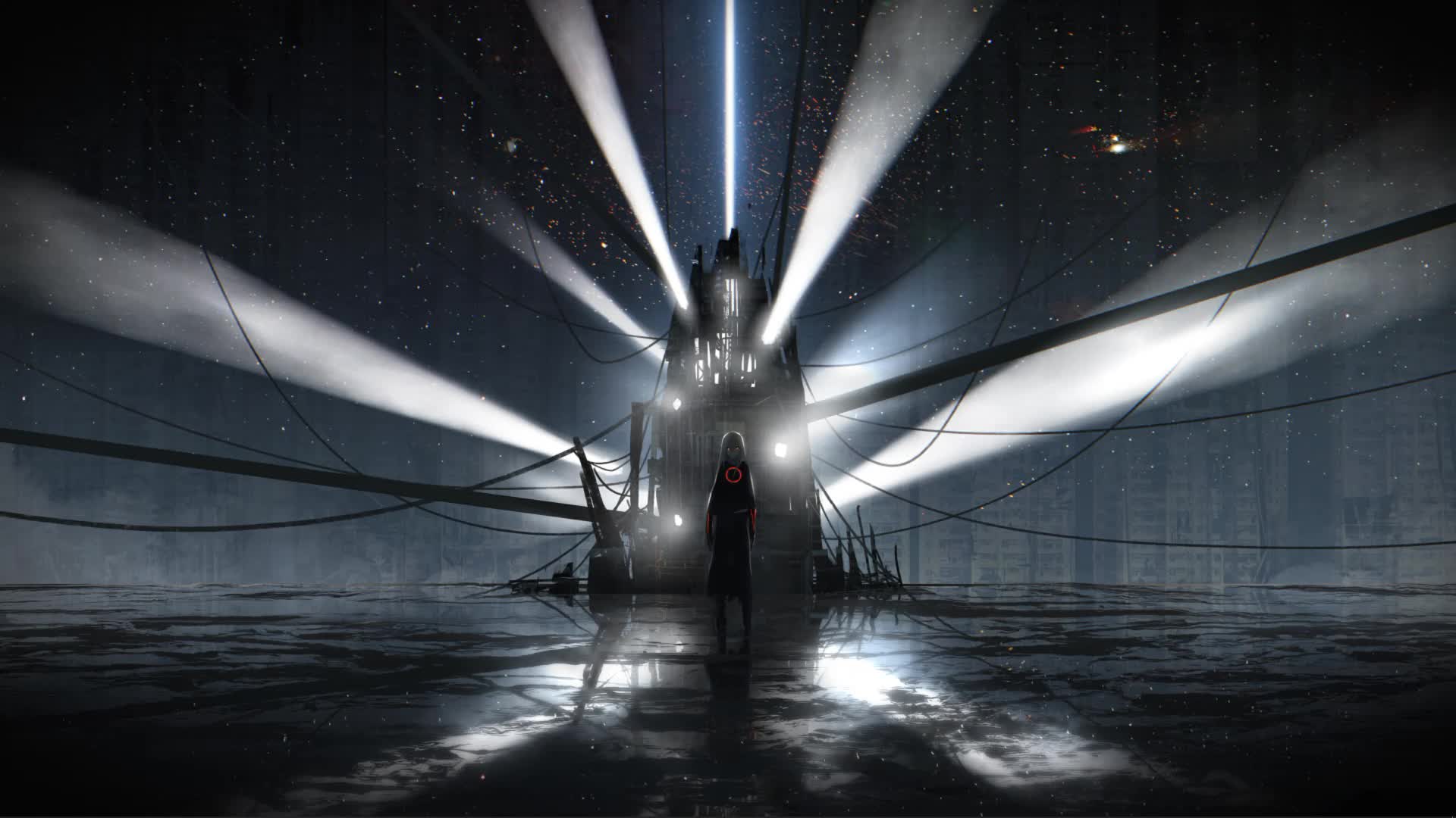 Anime RGB Girl In Dark Night City Live Wallpaper