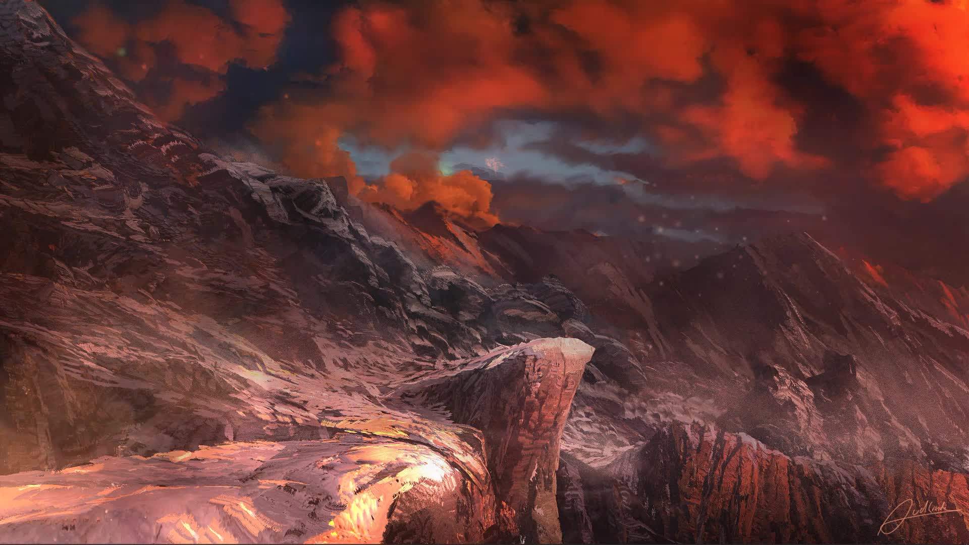 Mountain Storm at Sunset Live Wallpaper HD