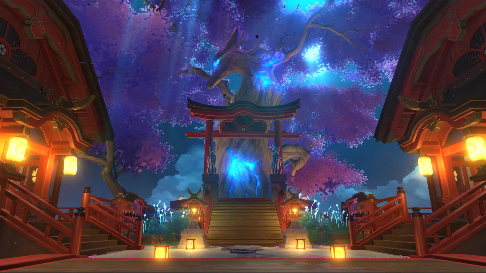 Inazuma Sakura Tree Genshin Impact Live Wallpaper