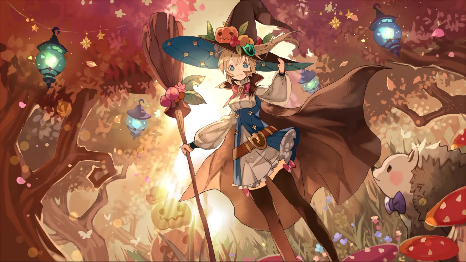 Anime Halloween Little Witch Viwwe Live Wallpaper