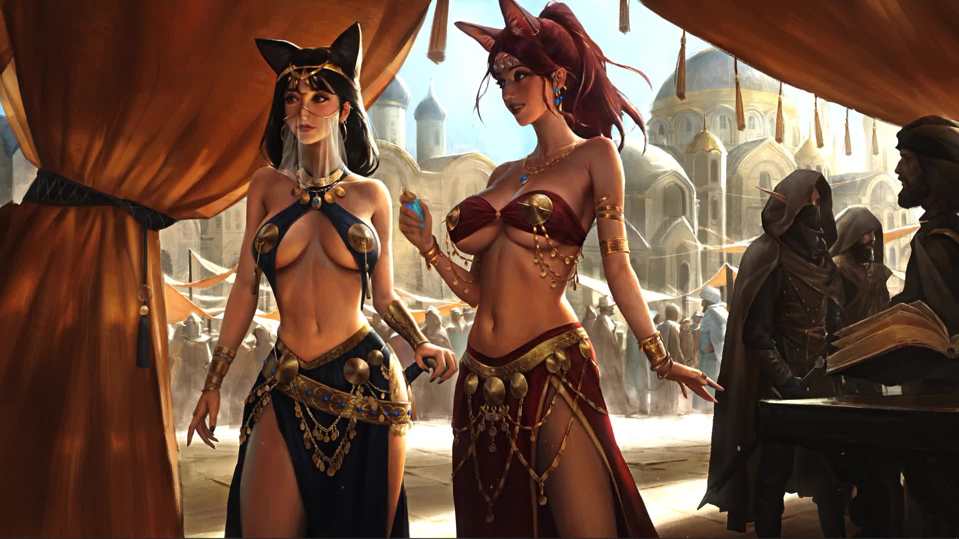 Two Girls Adventure in Sand Kingdom Live Wallpaper