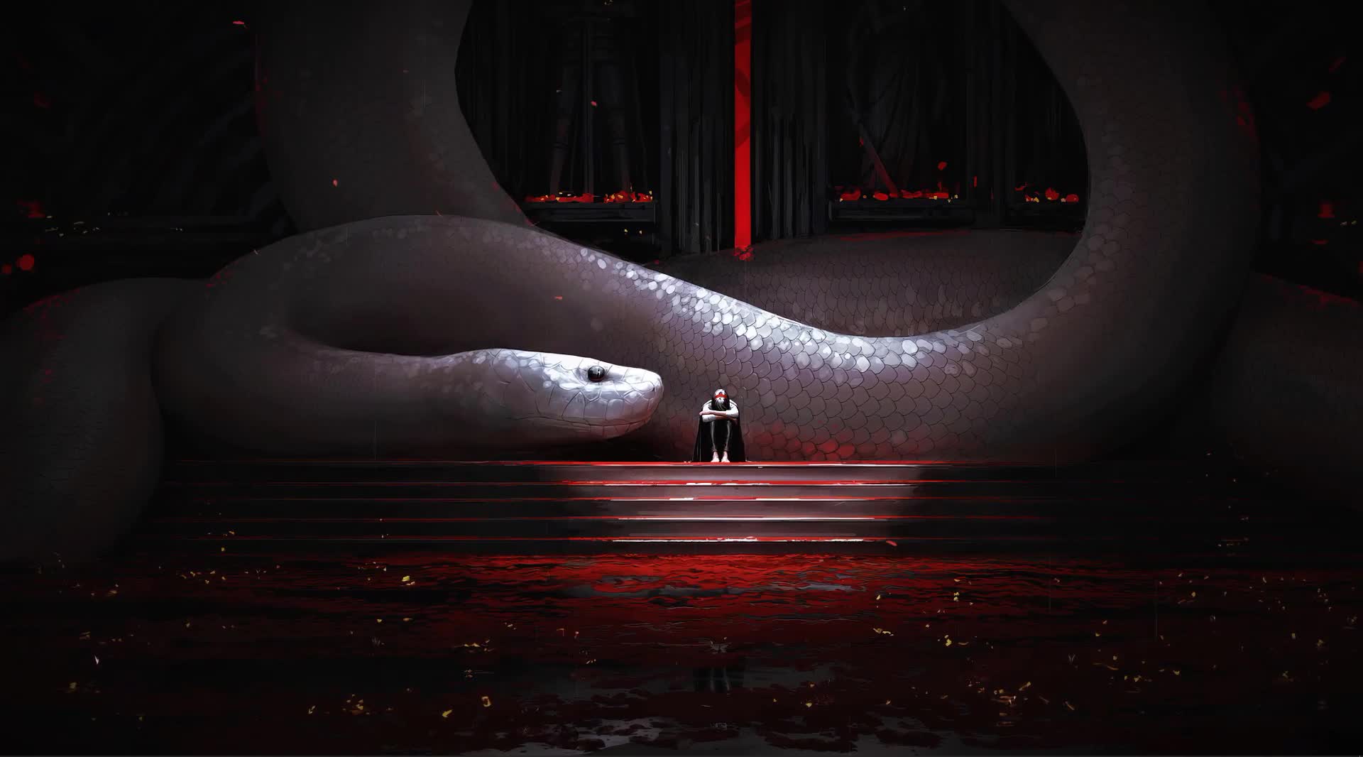 The Giant White Snake Live Wallpaper