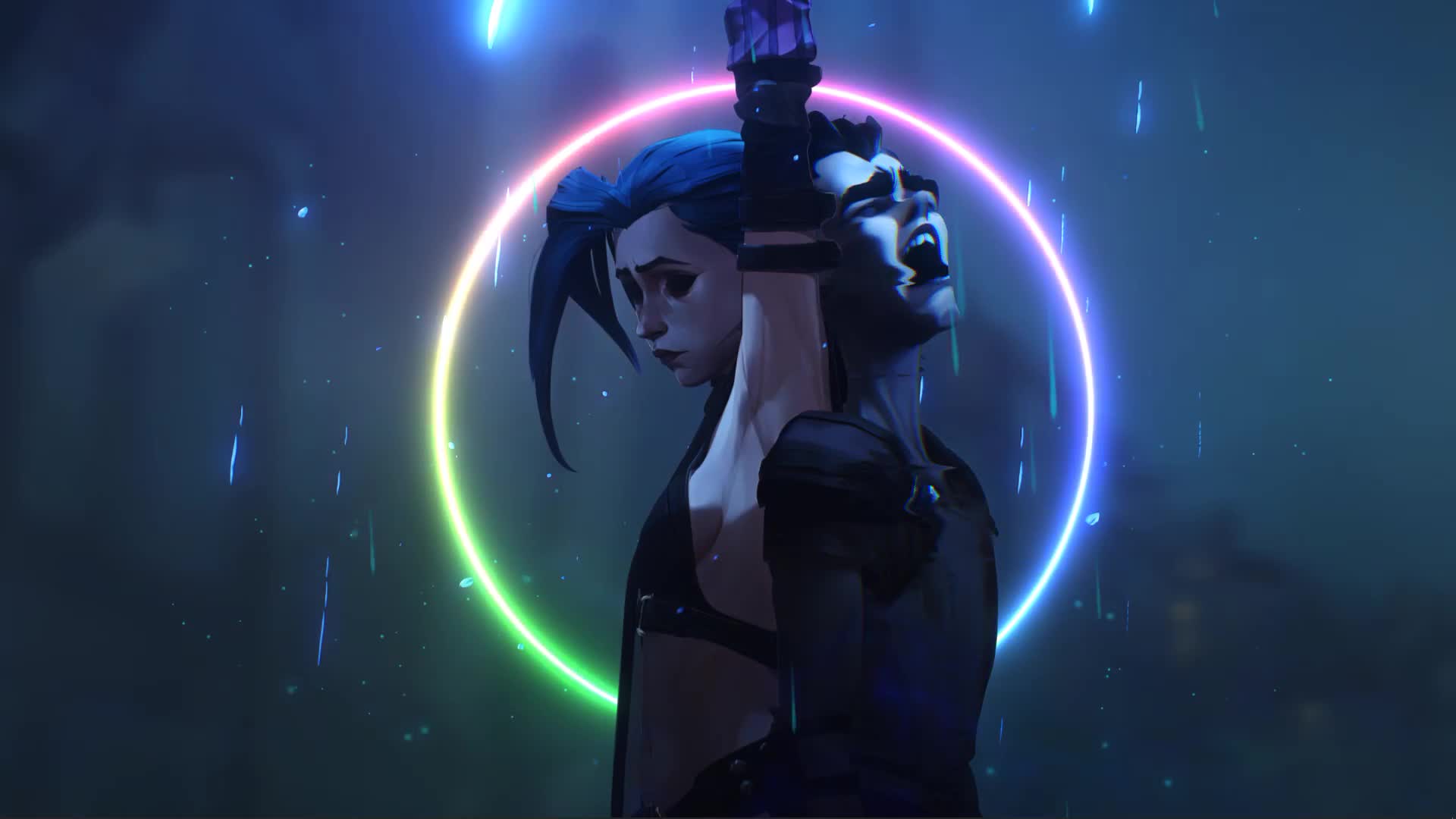 Arcane Jinx Dark League Of Legends Live Wallpaper