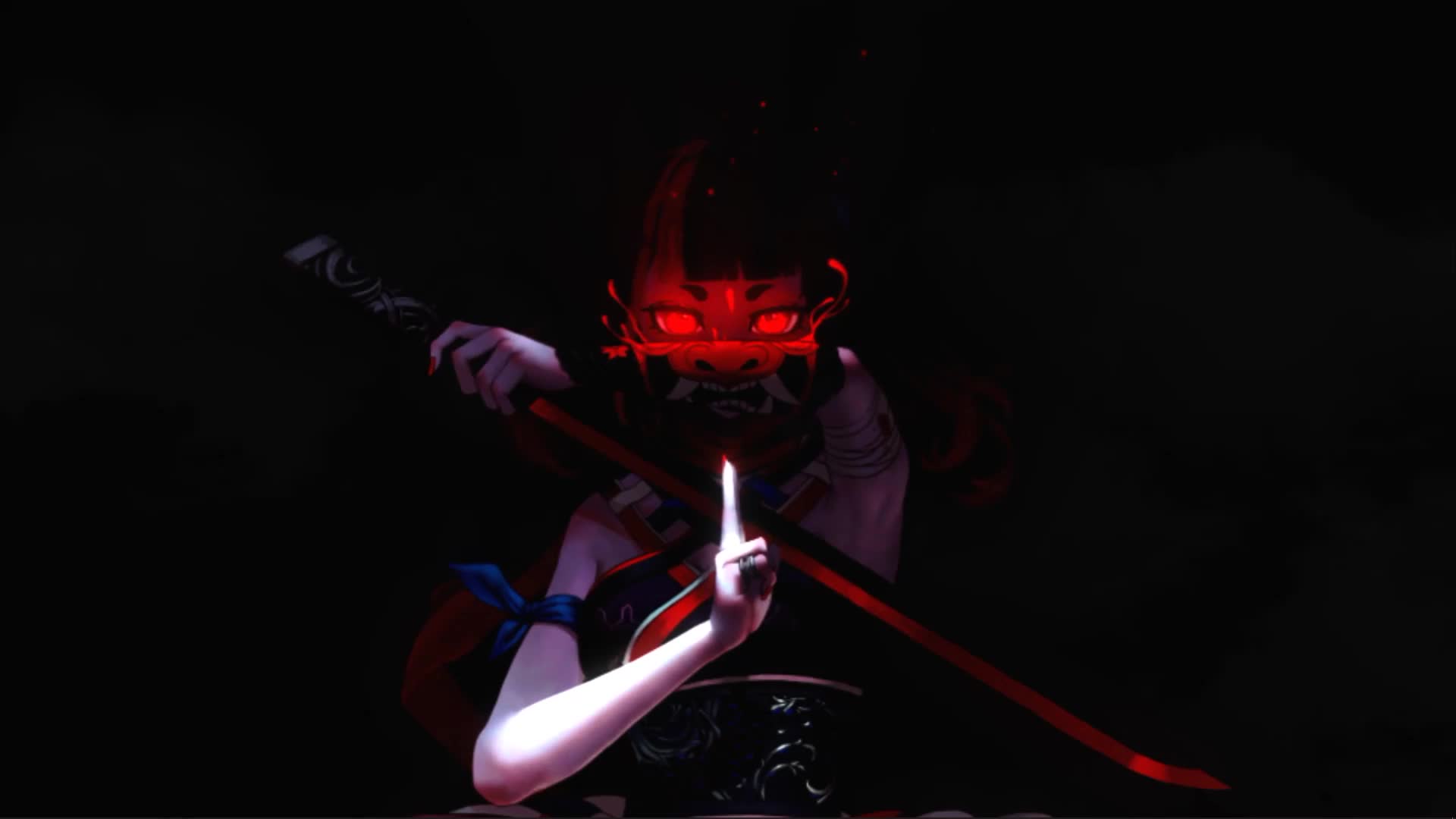 Little Samurai Girl With Sword Live Wallpaper