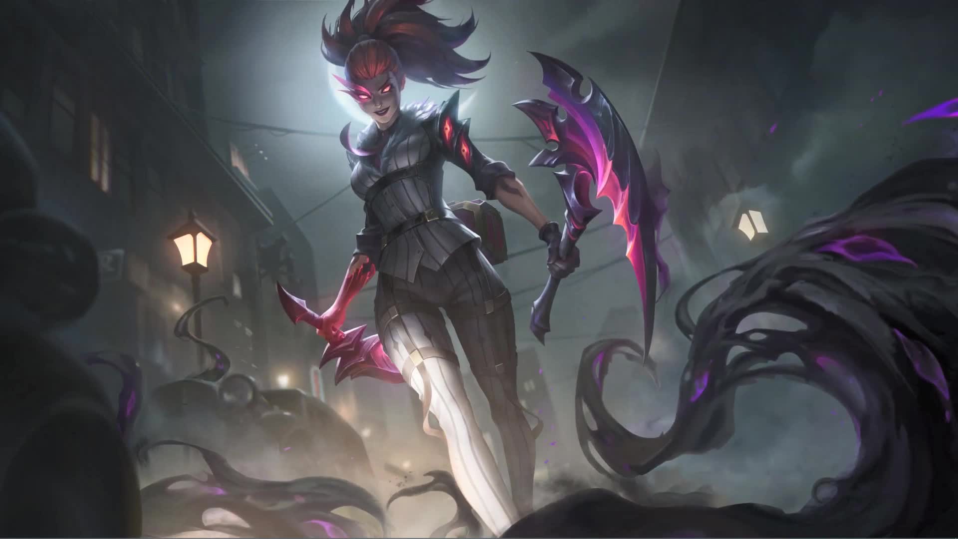 Crime City Nightmare Akali League Of Legends Live Wallpaper