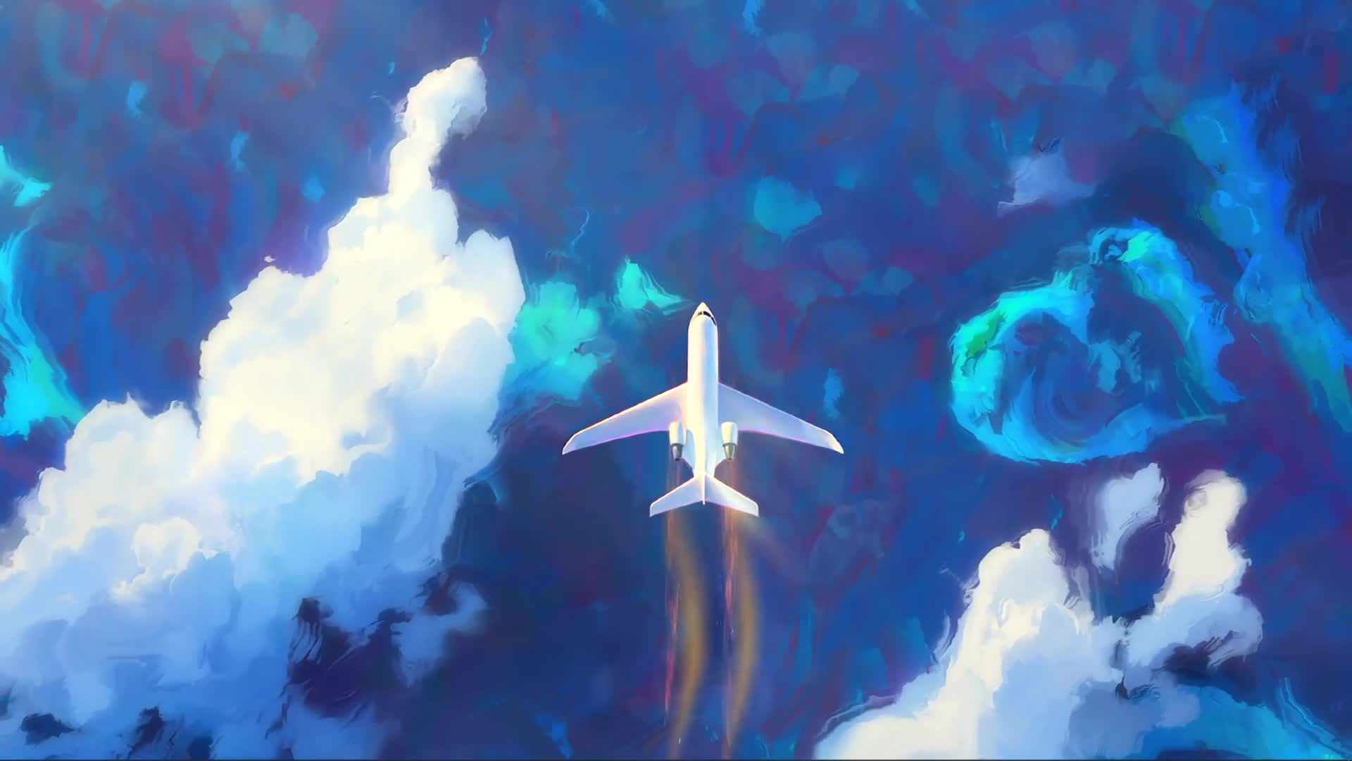 Blue Sky And White Clouds Sea Flight Live Wallpaper
