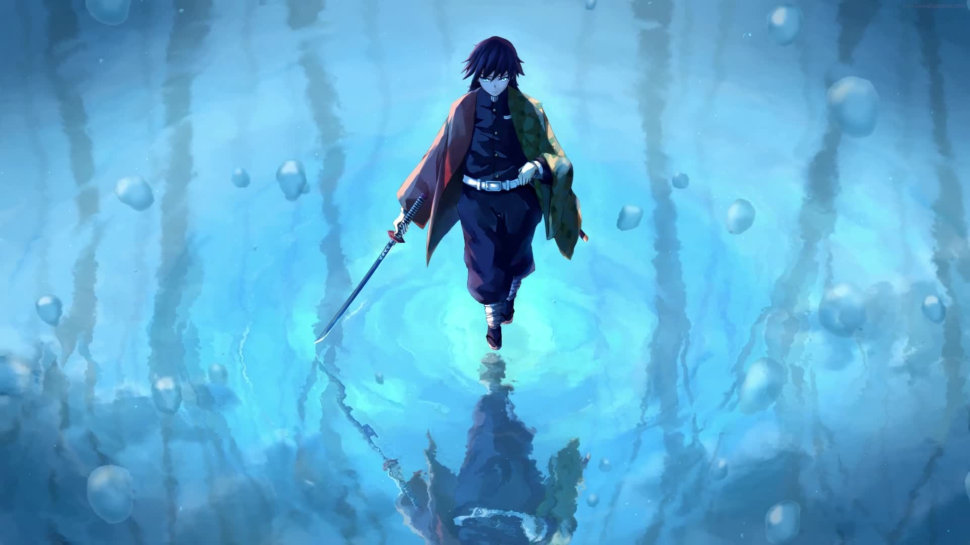 Water Hashira Giyu Tomioka Demon Slayer Anime Live Wallpaper