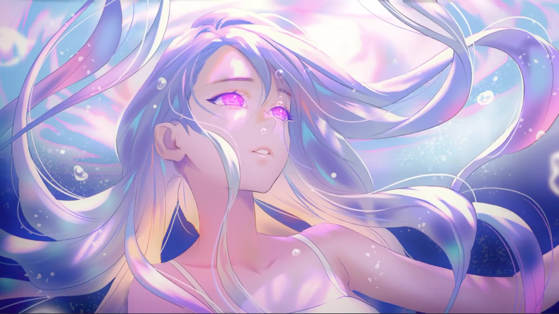 Anime Clear Water Girl Live Wallpaper