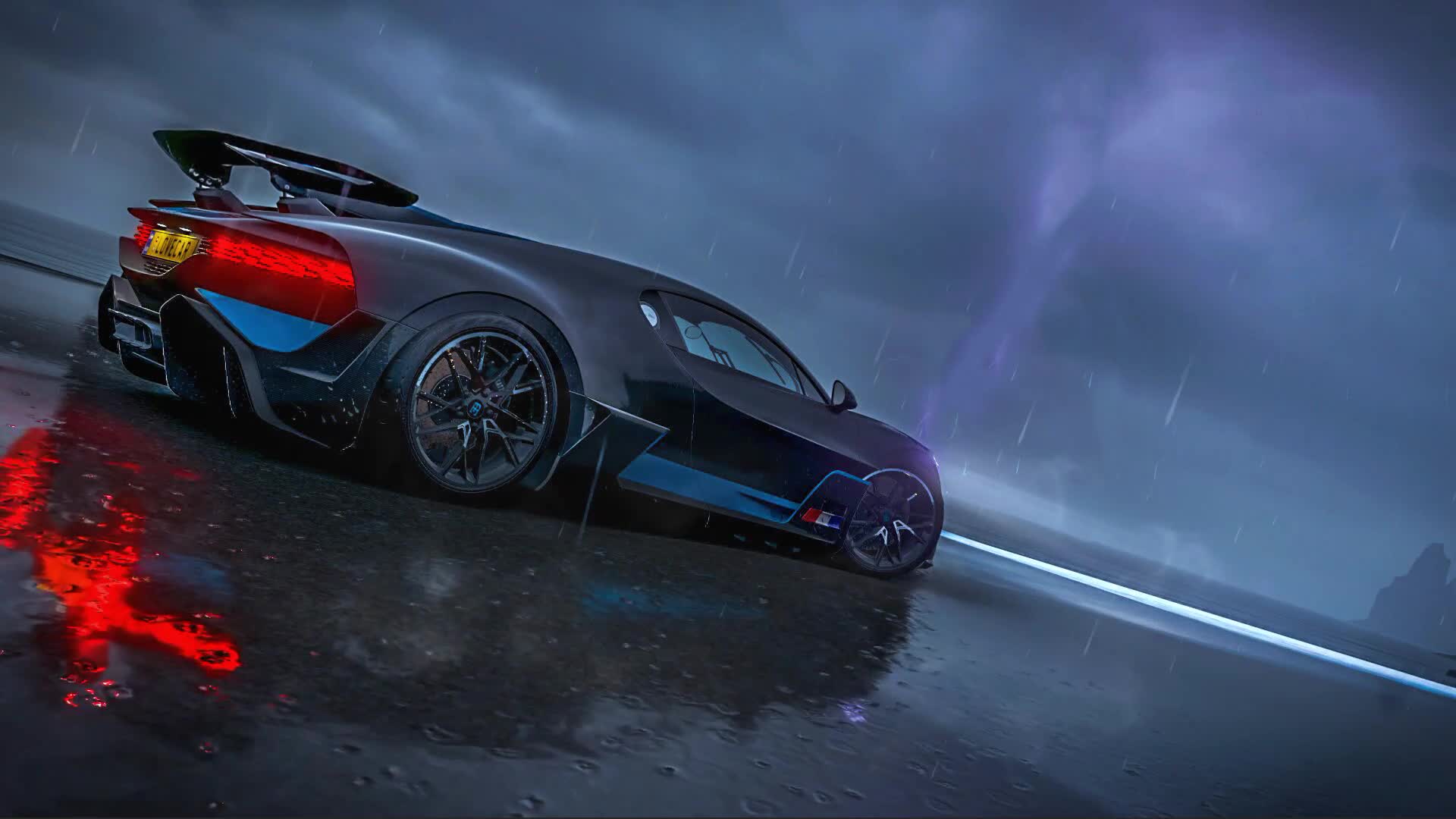 Bugatti Veyron Car In Rain Live Wallpaper