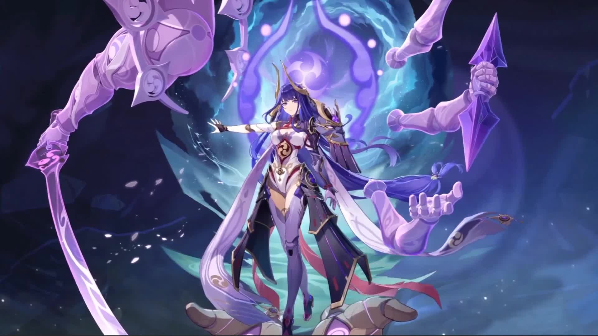 Raiden Shogun Magatsu Mitake Narukami No Mikoto Genshin Impact Game Live Wallpaper