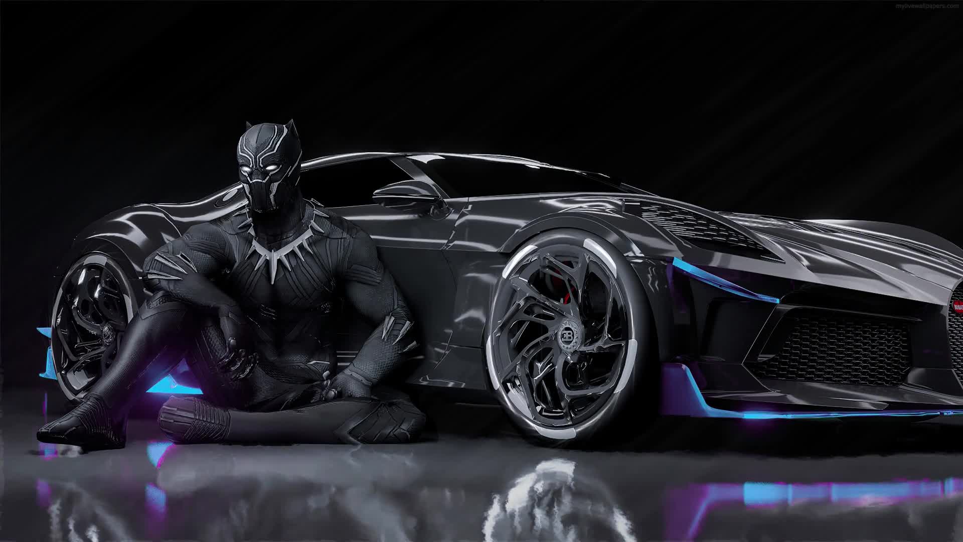 Live Wallpaper Black Panther Bugatti