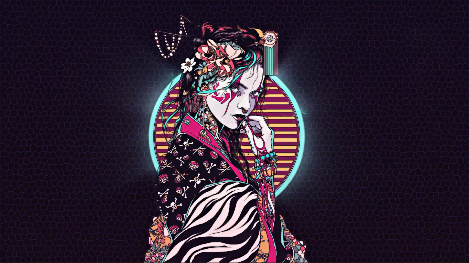 Neon Japanese Girl Live Wallpaper