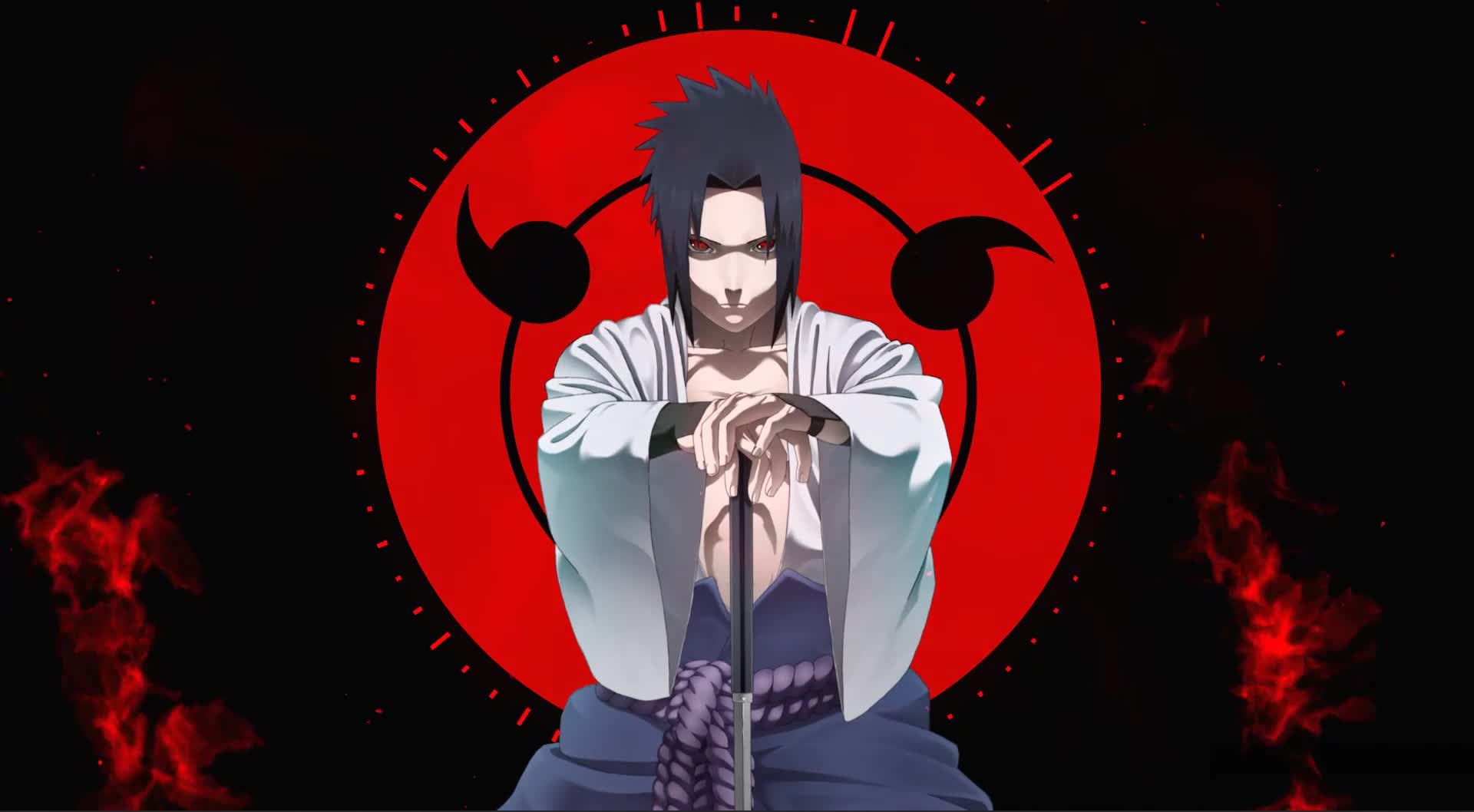 Sasuke Uchiha Sharingan Anime Red Black Live Wallpaper