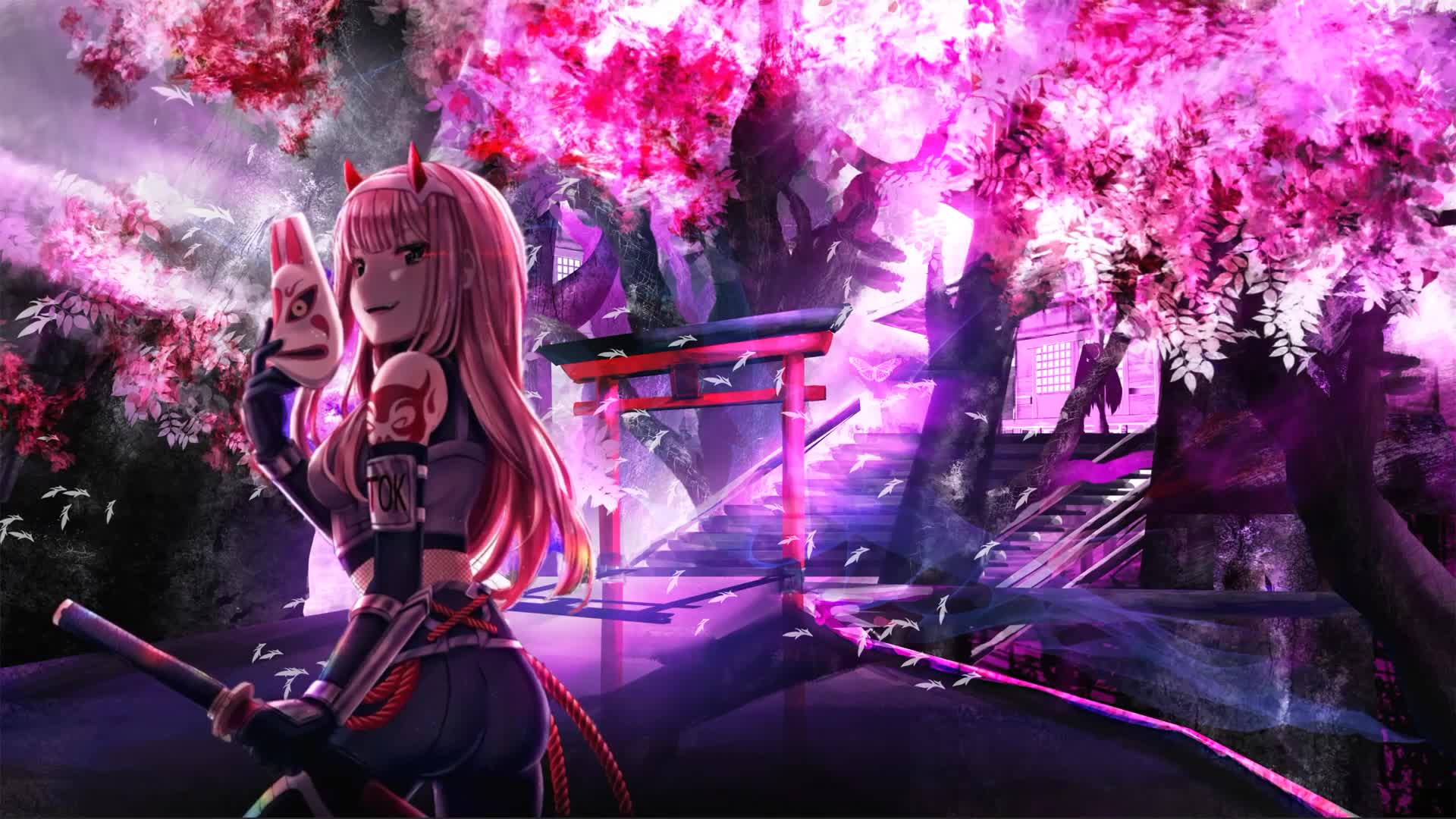 Zero Two - Darling In The Franxx - Mask Live Wallpaper