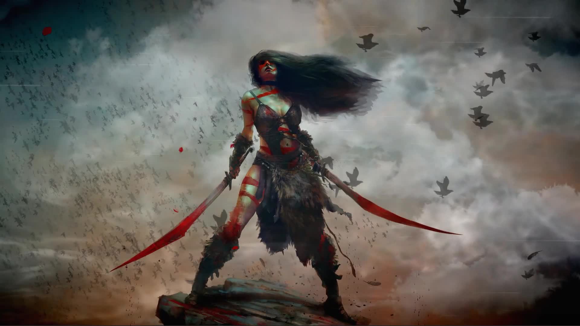 Barbarian Girl Animated Live Desktop