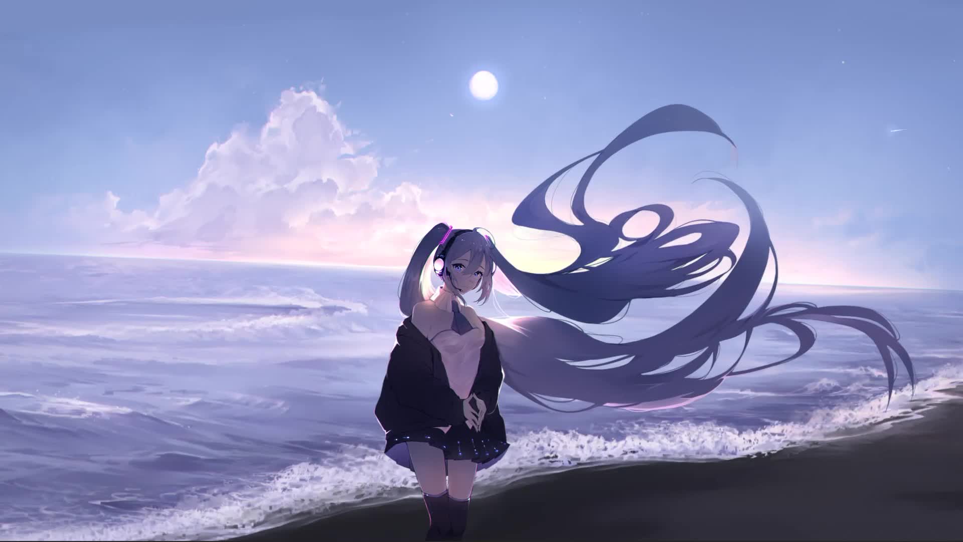 Cool Seaside Miku - Hatsune Miku Vocaloid Pc Desktop Live Wallpaper