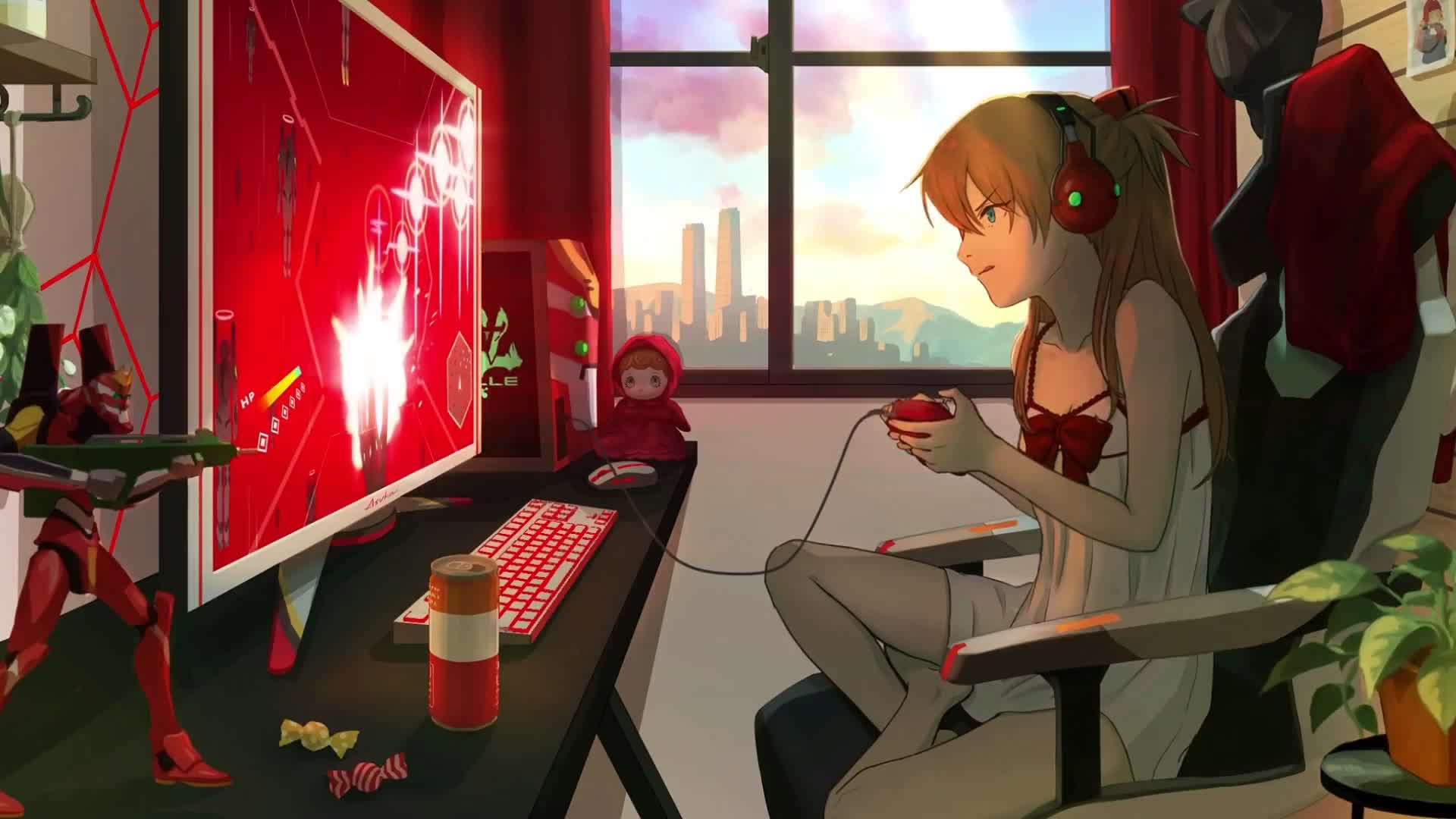 asuka langley soryu gamer live wallpaper