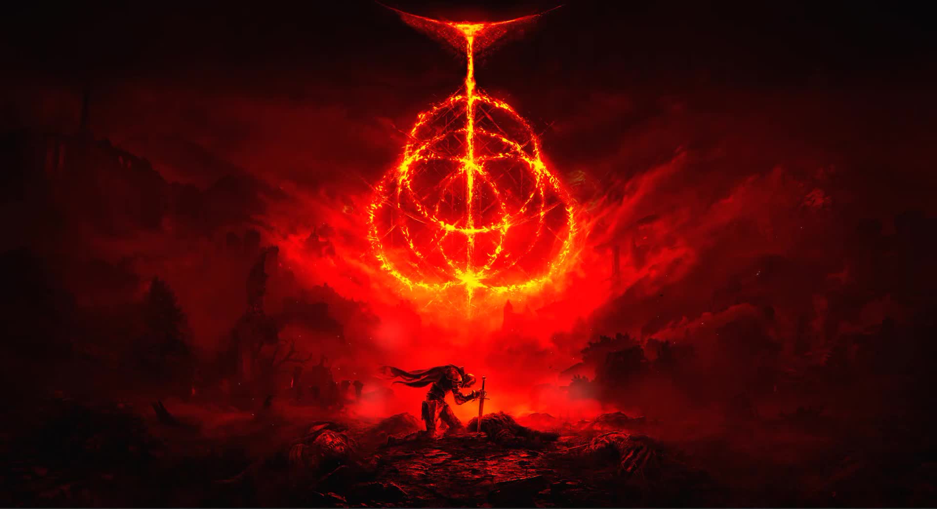 Elden Ring Game Red Dark Theme Live Desktop