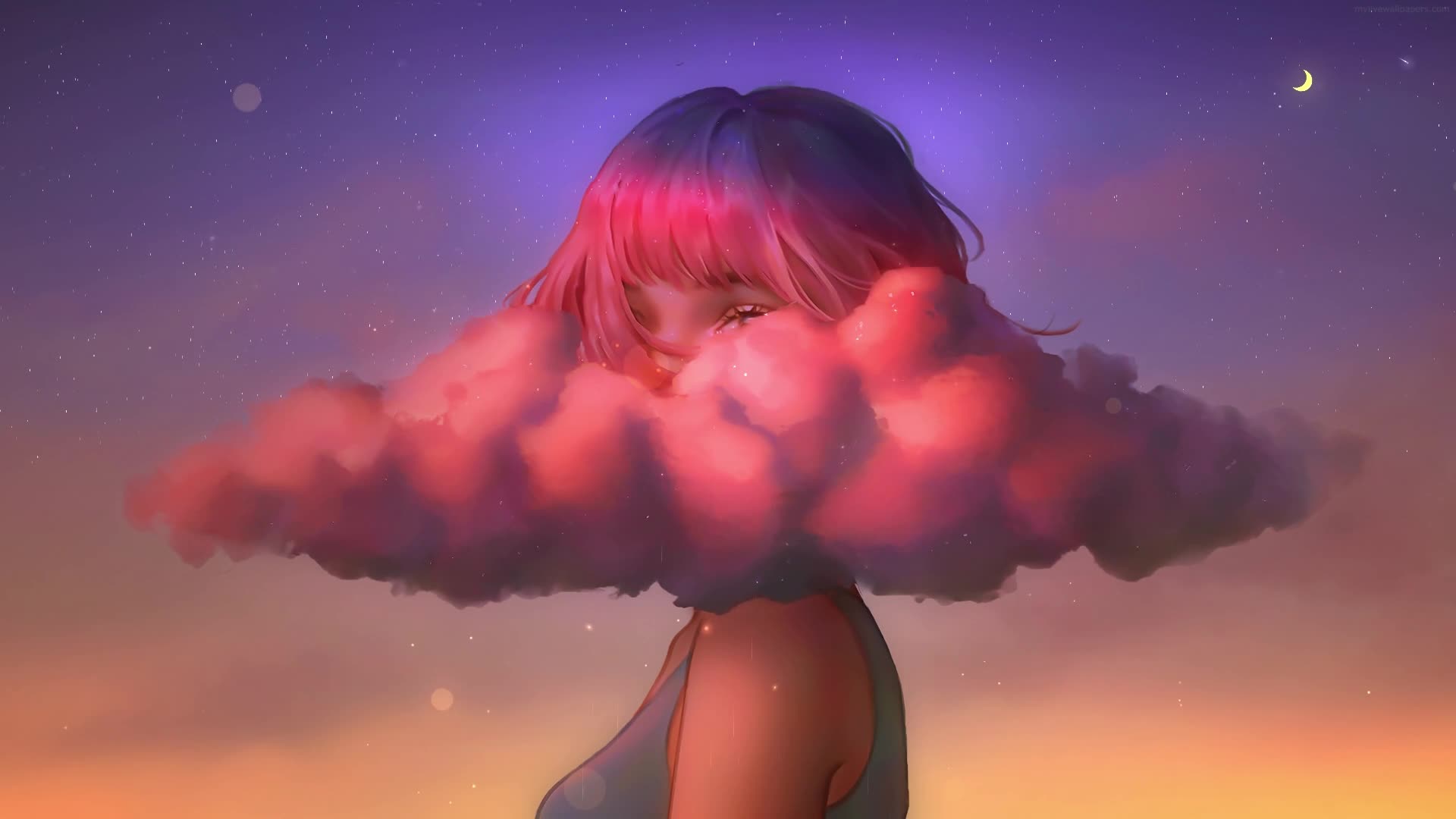 Windows and macOS Fantasy Cloud Girl HD Live Wallpaper
